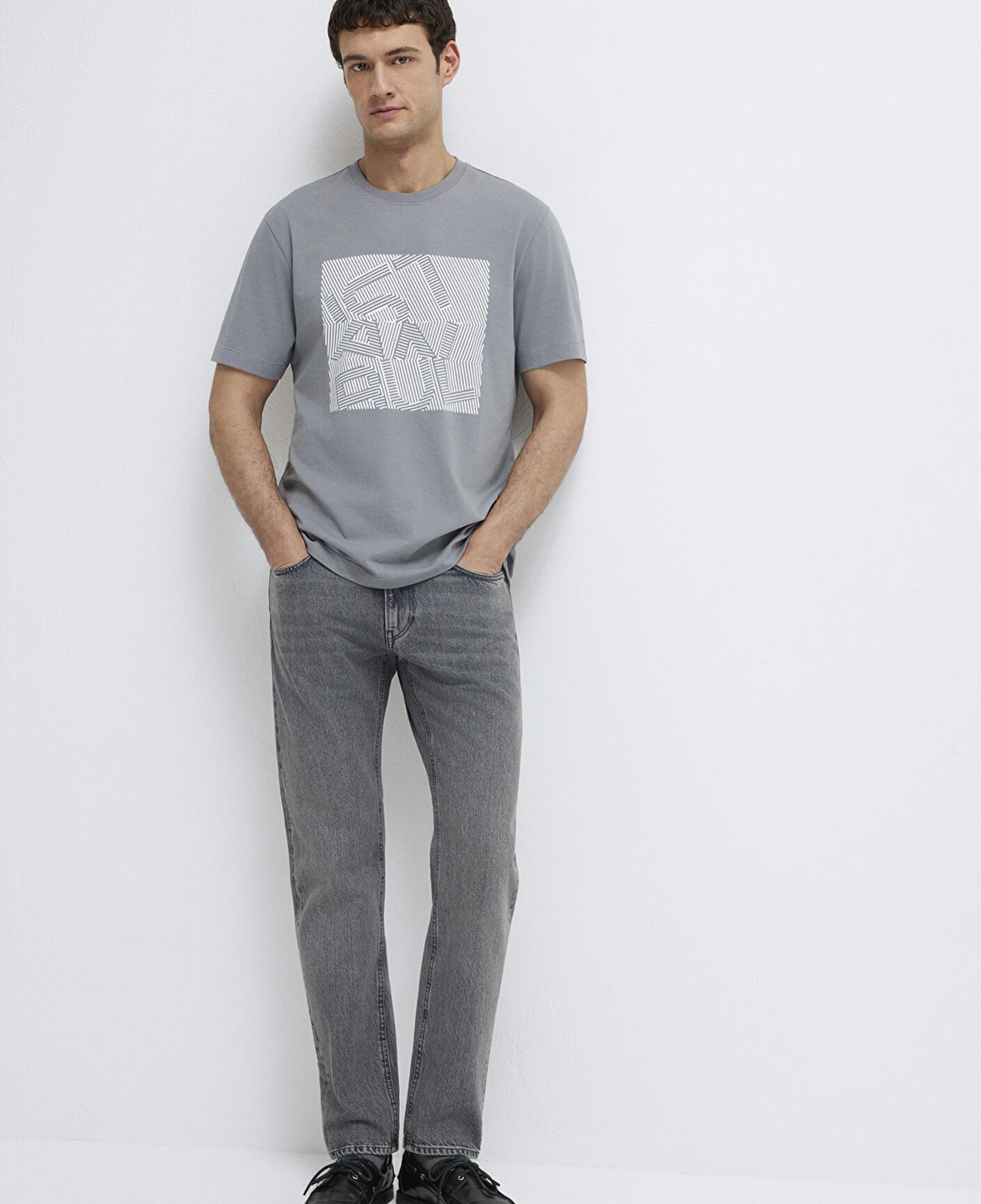 Mavi İstanbul Baskılı Gri Tişört Regular Fit / Normal Kesim 0612990-85550