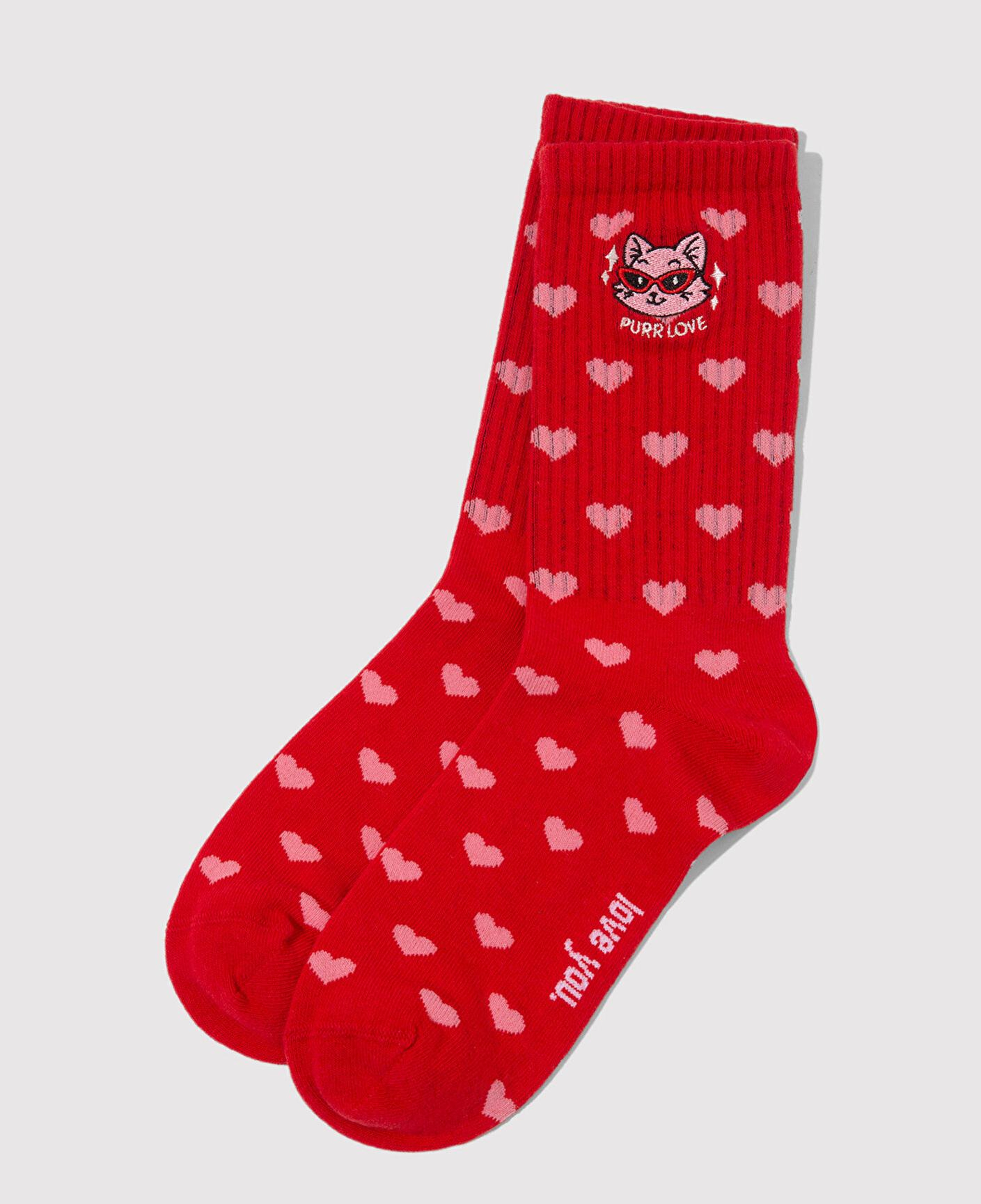 Mavi 2li Kedi İşlemeli Soket Çorap 0912419-900