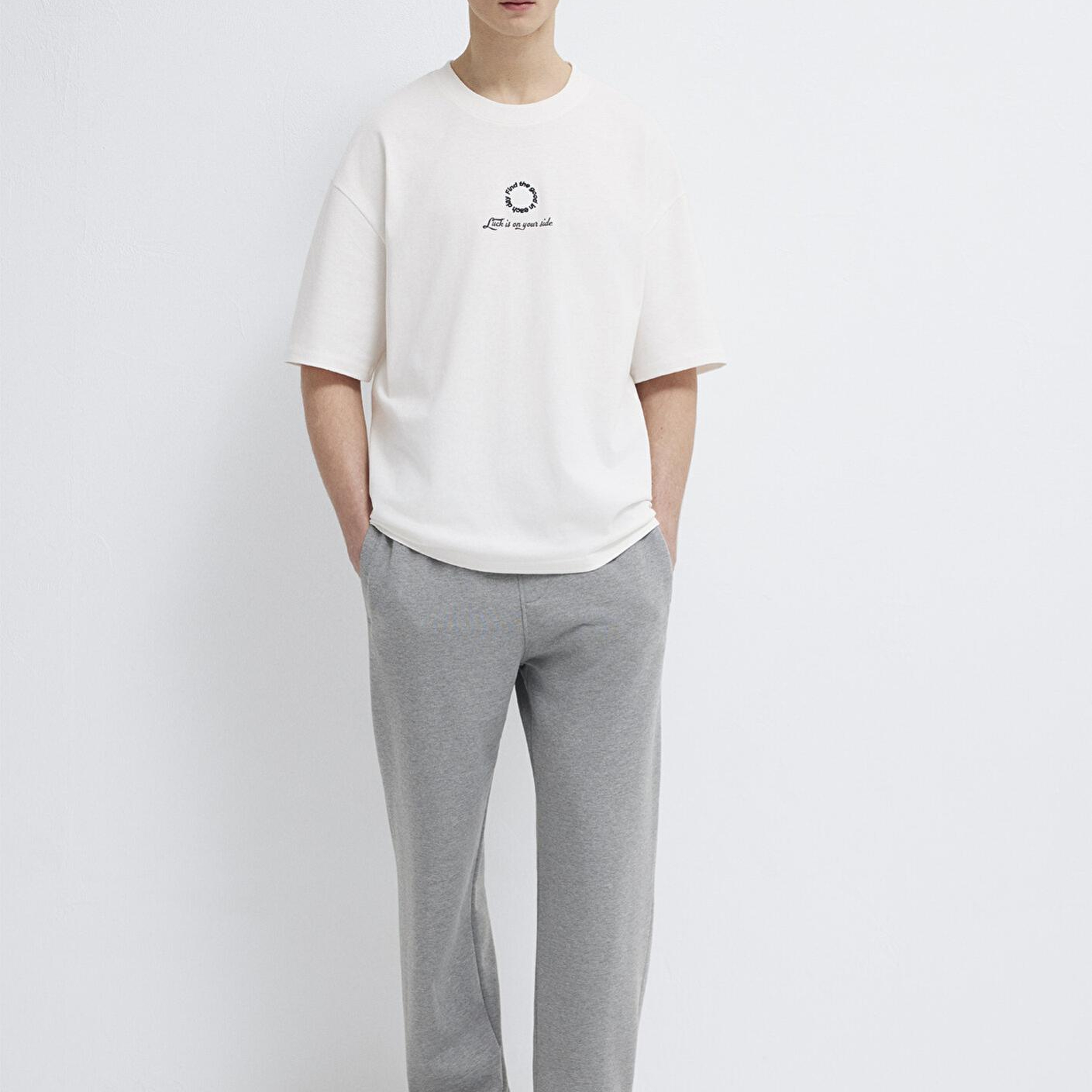 Mavi Luck Is In Your Side Baskılı Ekru Tişört Oversize / Geniş Kesim 0613183-70057