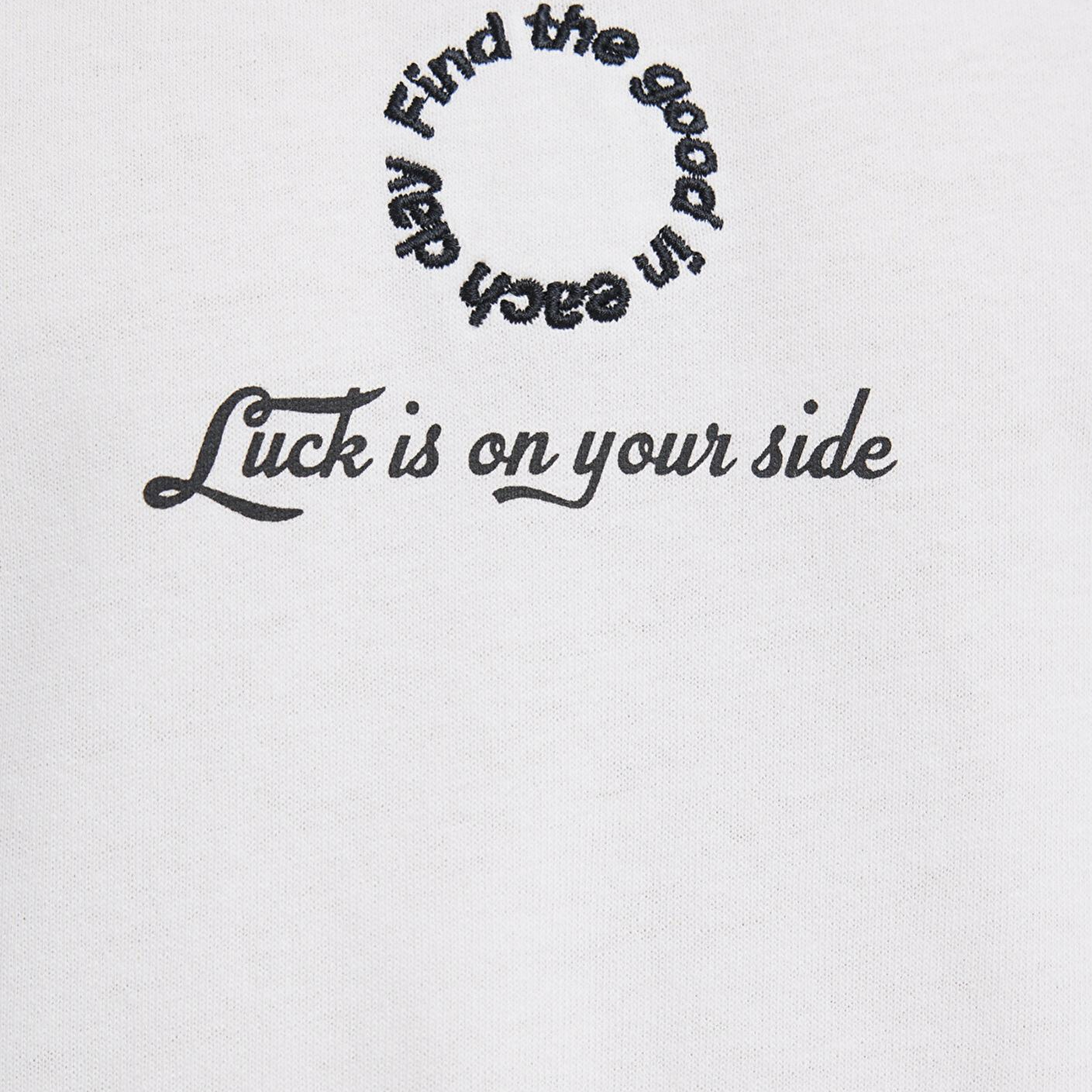 Mavi Luck Is In Your Side Baskılı Ekru Tişört Oversize / Geniş Kesim 0613183-70057