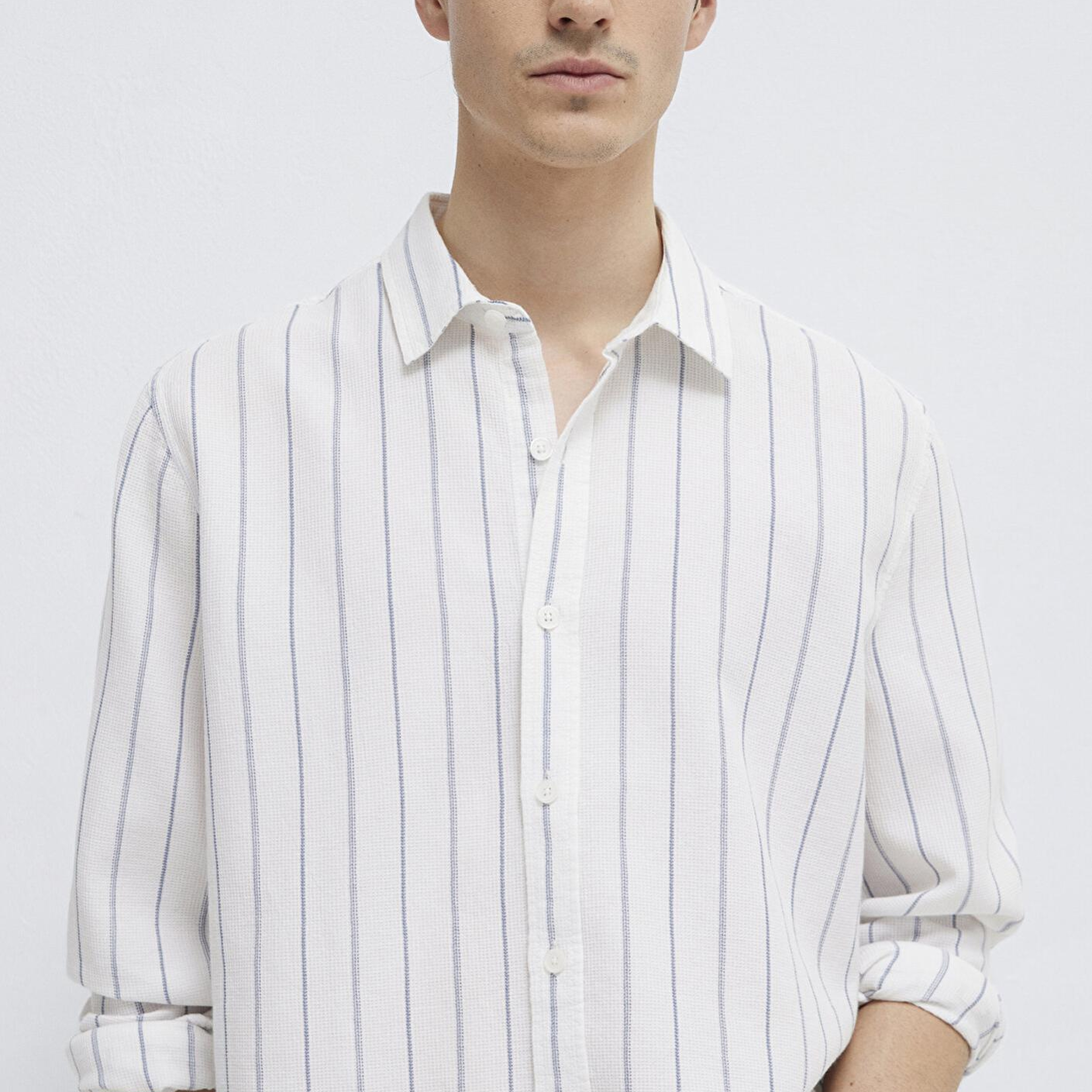 Mavi Çizgili Gömlek Regular Fit / Normal Kesim 0211384-86702