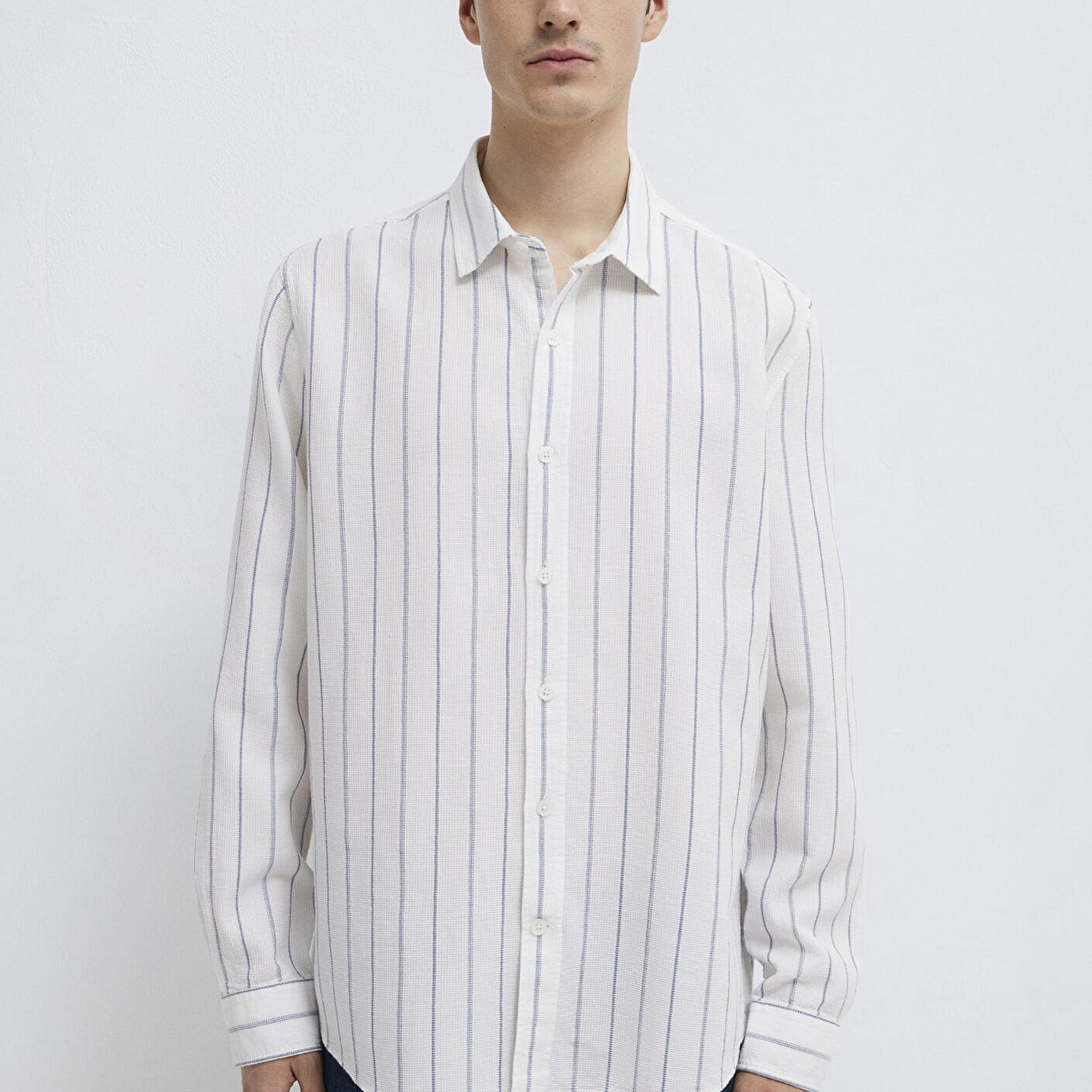 Mavi Çizgili Gömlek Regular Fit / Normal Kesim 0211384-86702