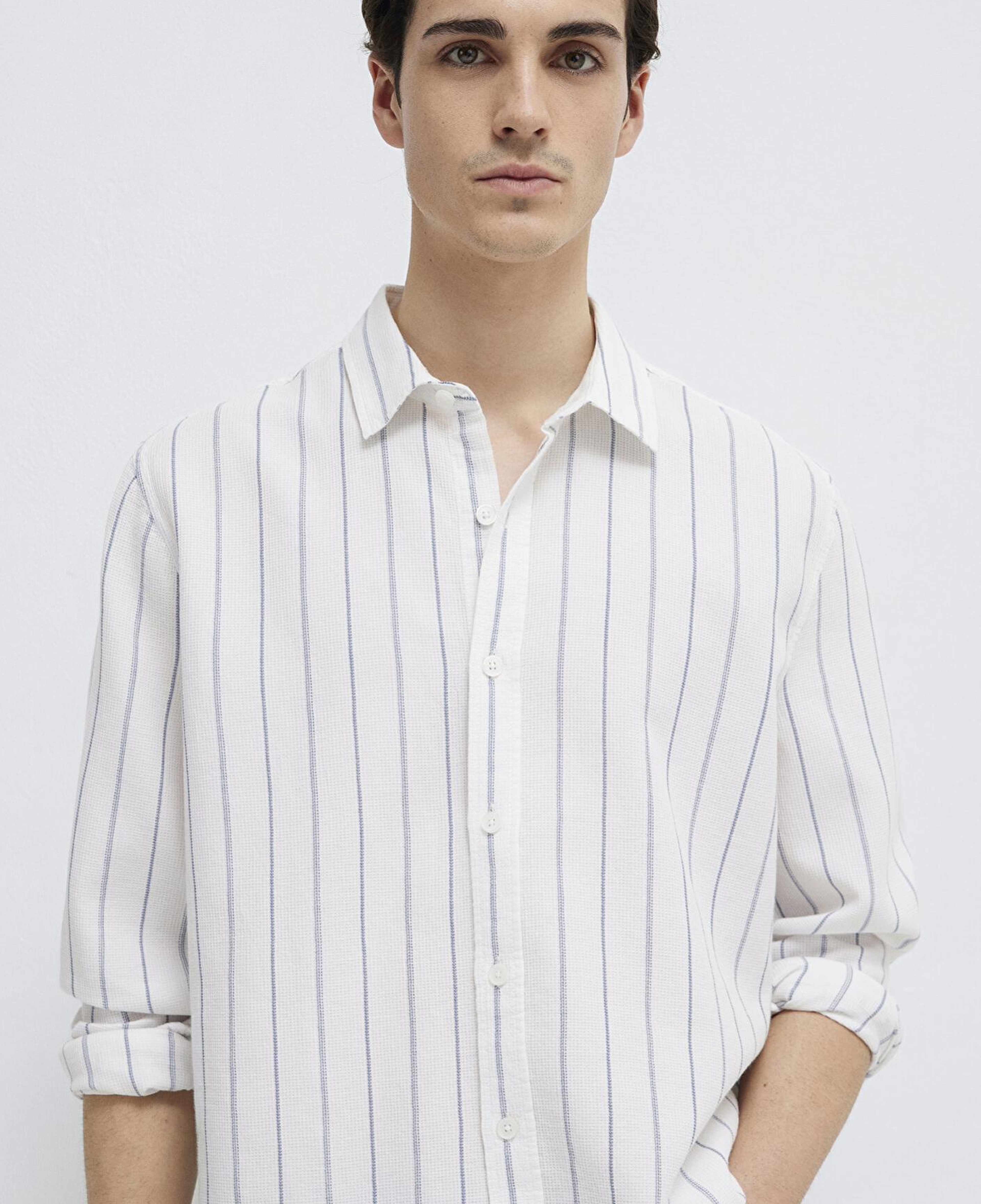 Mavi Çizgili Gömlek Regular Fit / Normal Kesim 0211384-86702