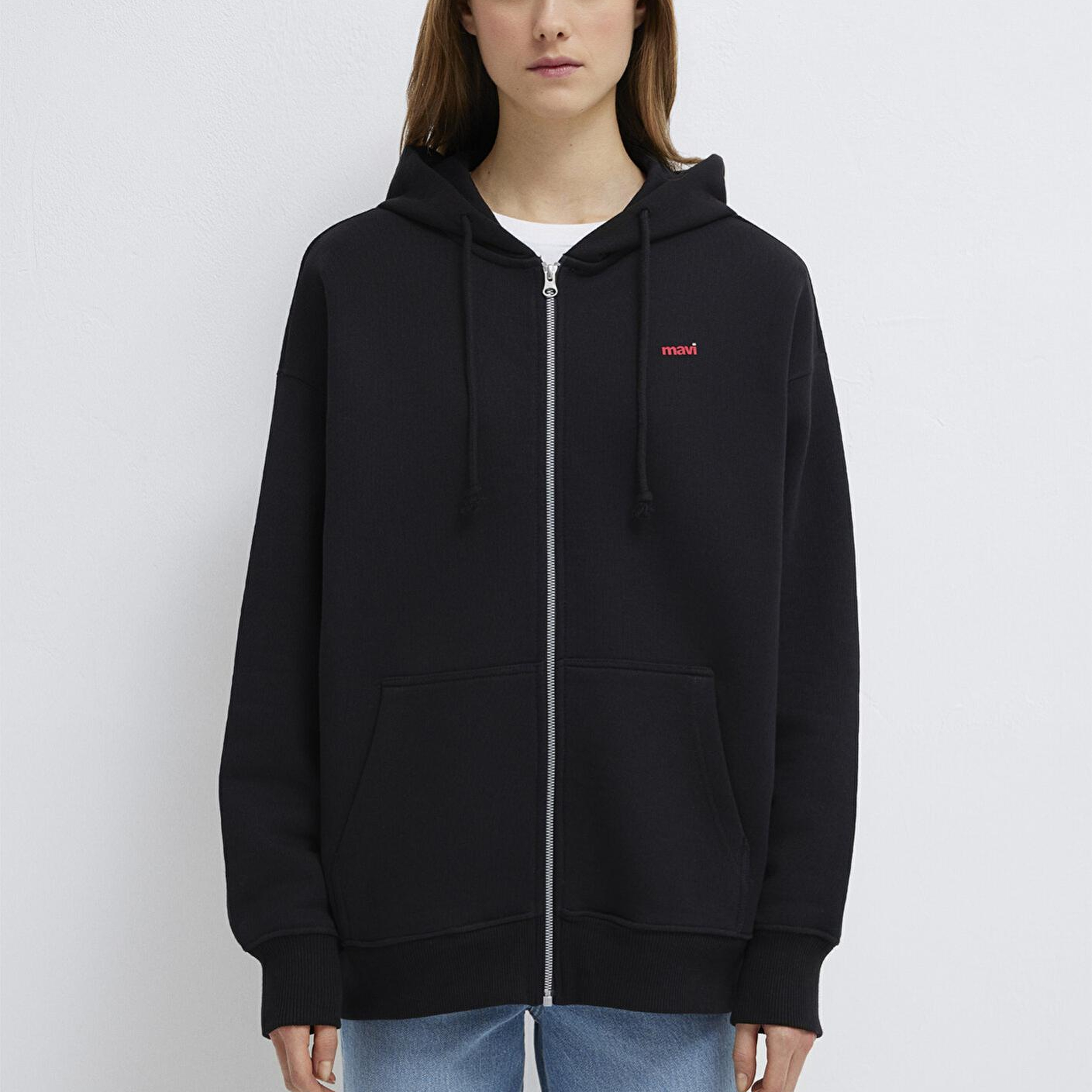 Mavi Mavi Logo Baskılı Kapüşonlu Siyah Sweatshirt 1S10531-900