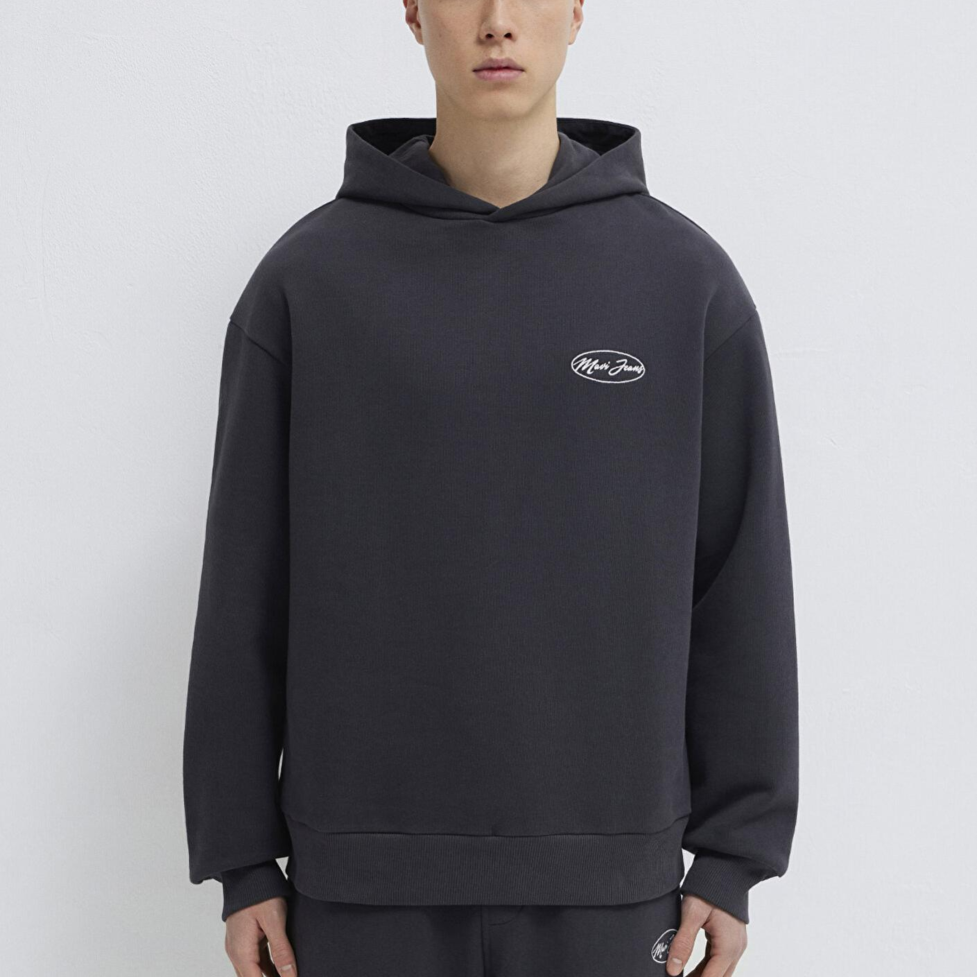 Mavi Mavi Jeans Nakışlı Kapüşonlu Antrasit Sweatshirt 0S10545-70087