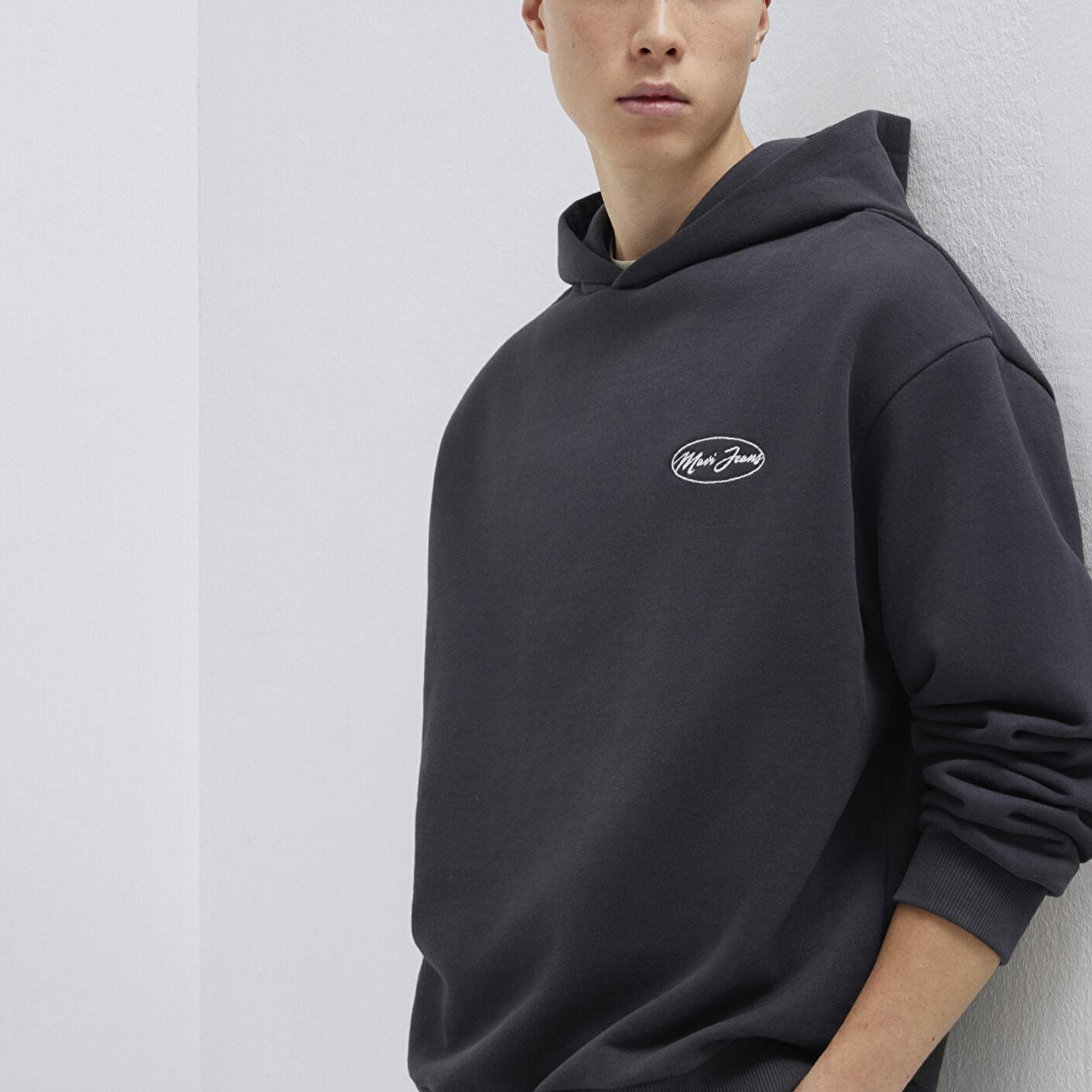 Mavi Mavi Jeans Nakışlı Kapüşonlu Antrasit Sweatshirt 0S10545-70087