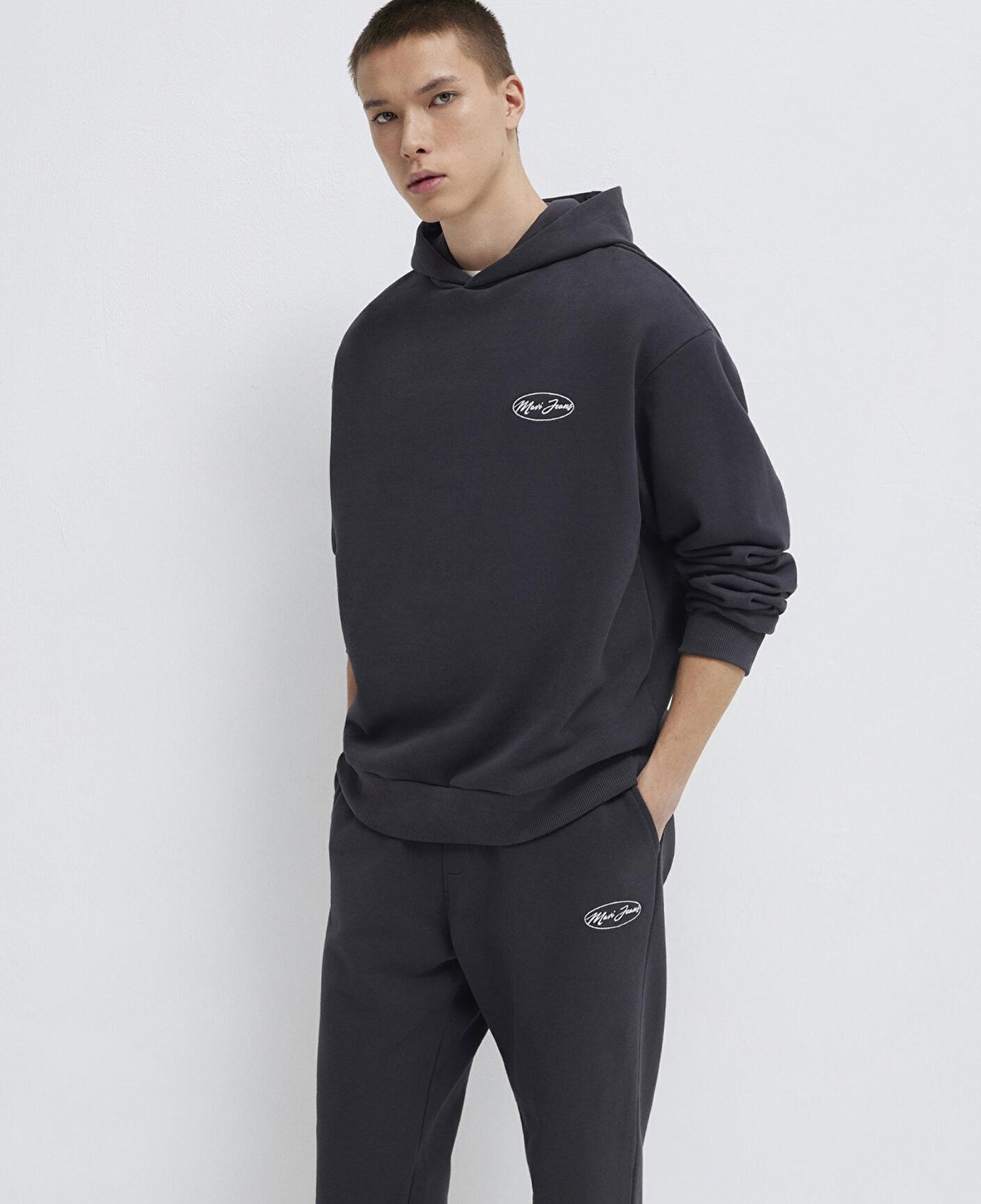 Mavi Mavi Jeans Nakışlı Kapüşonlu Antrasit Sweatshirt 0S10545-70087