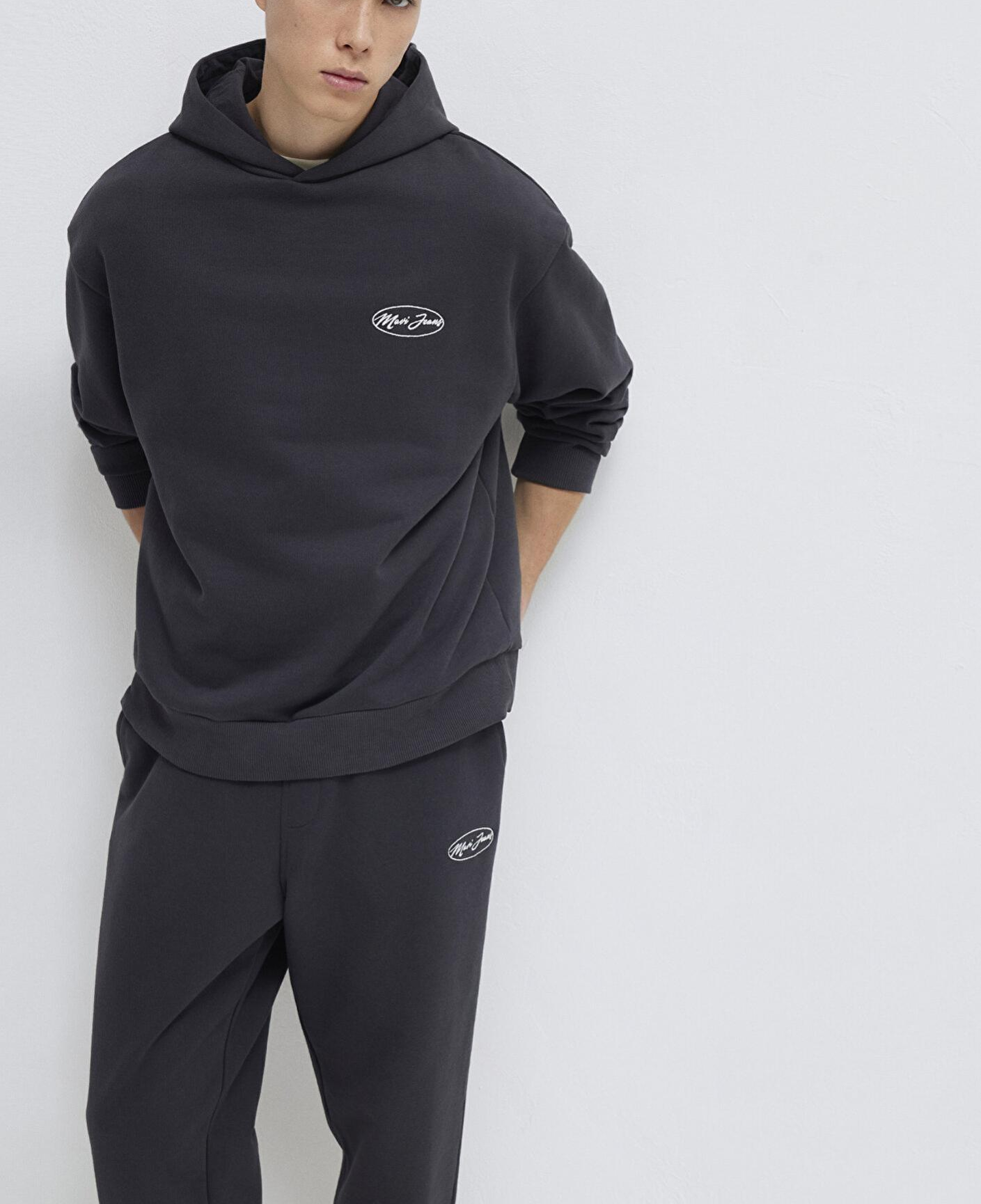 Mavi Mavi Jeans Nakışlı Kapüşonlu Antrasit Sweatshirt 0S10545-70087