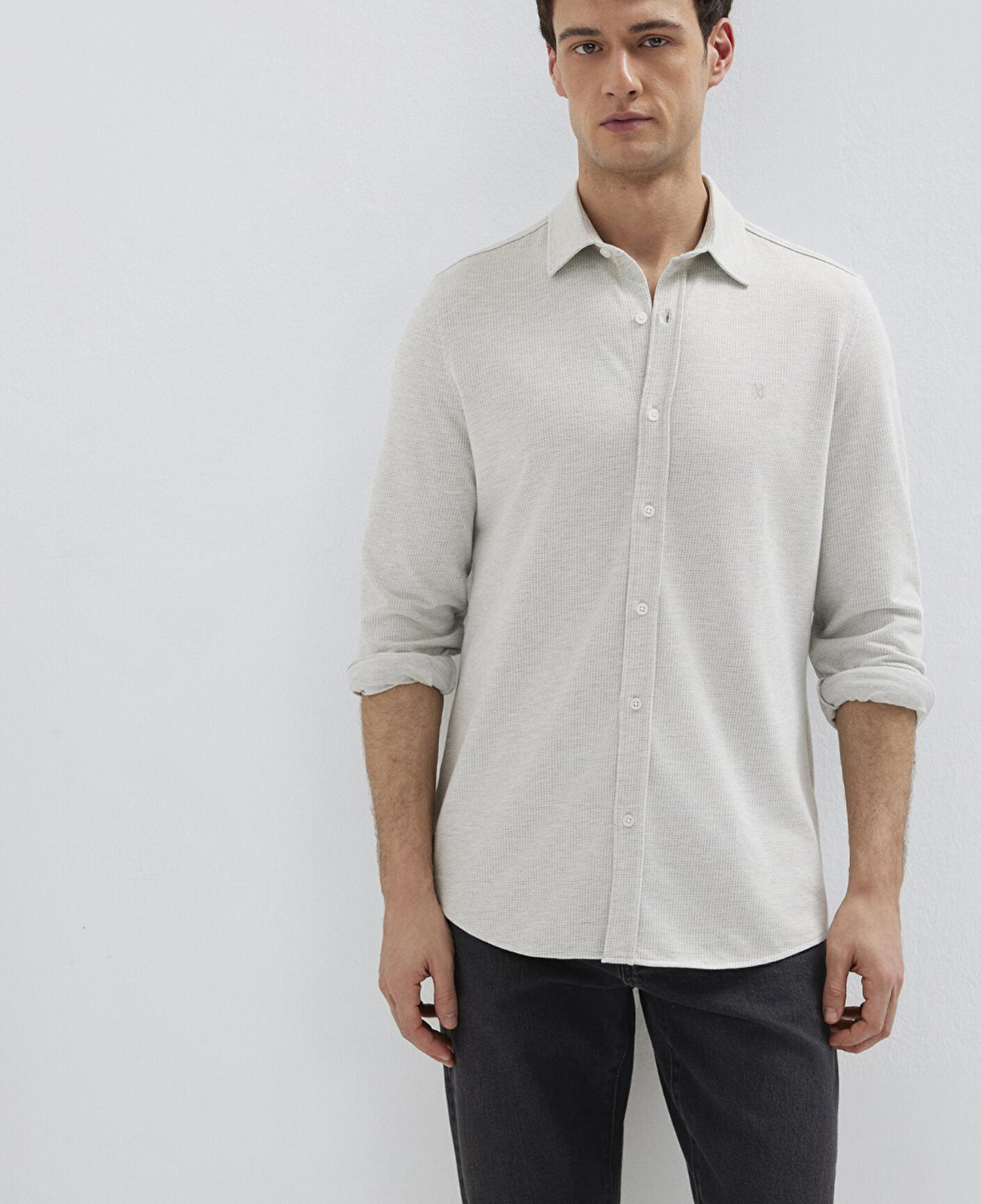 Mavi Gri Gömlek Slim Fit / Dar Kesim 0211856-82498