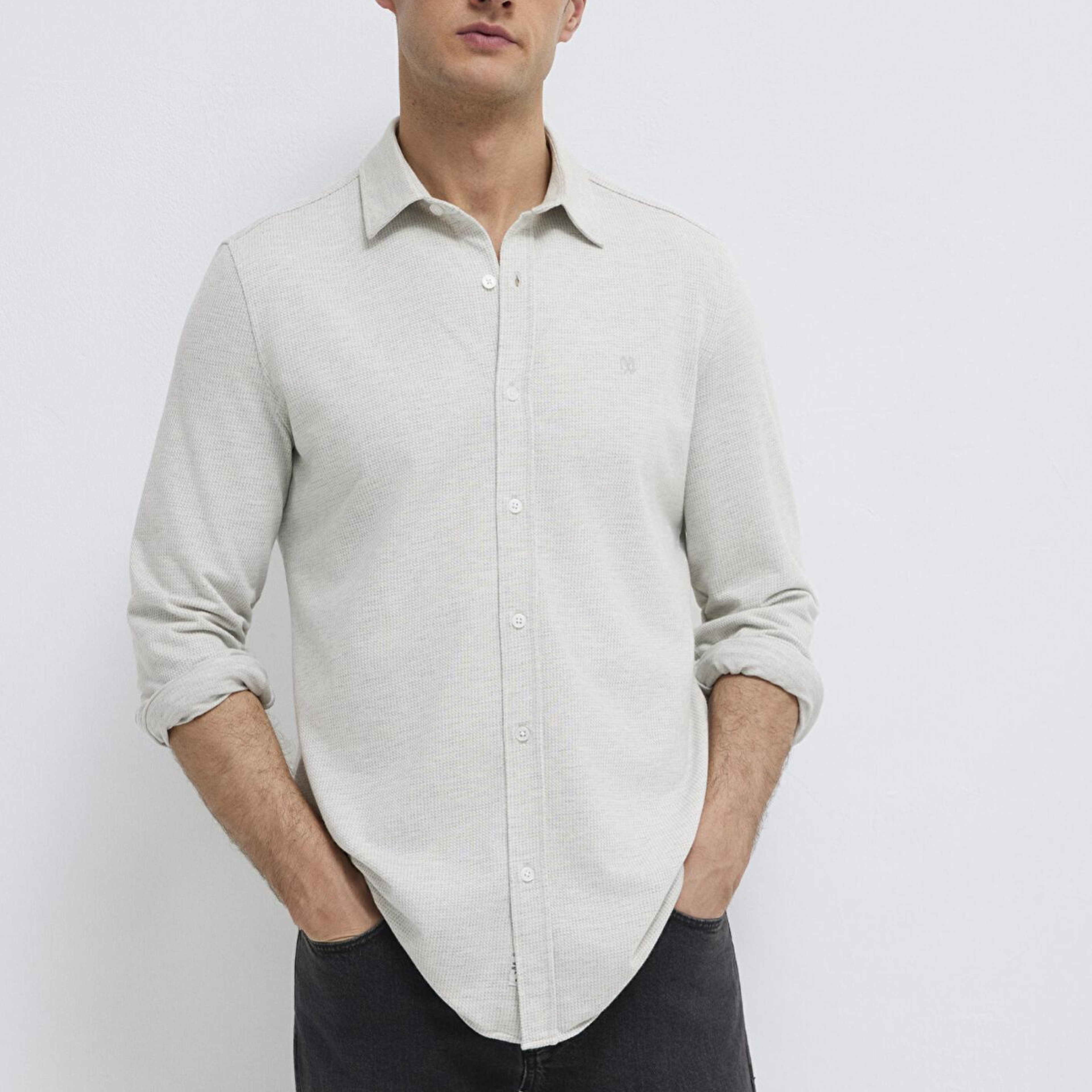 Mavi Gri Gömlek Slim Fit / Dar Kesim 0211856-82498