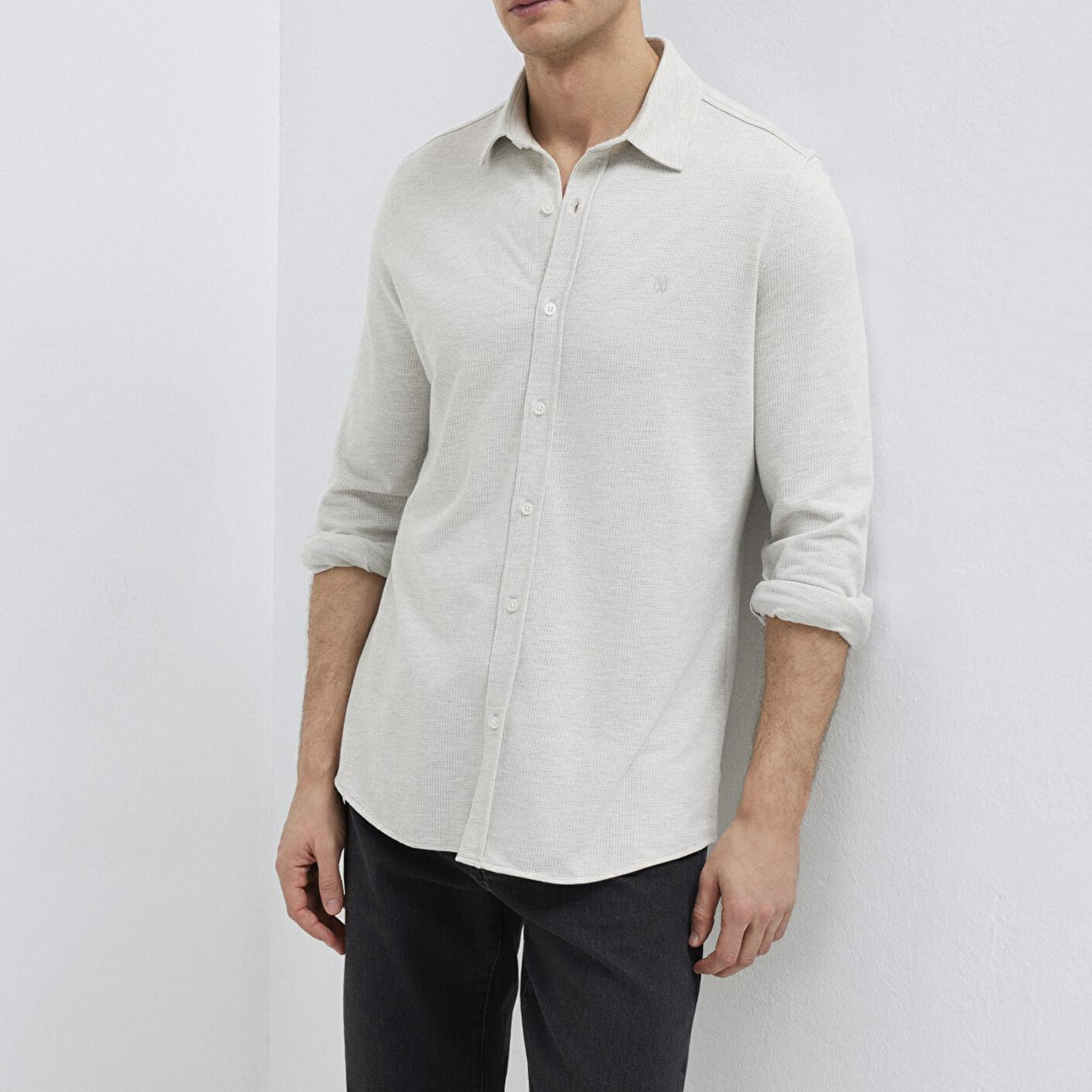 Mavi Gri Gömlek Slim Fit / Dar Kesim 0211856-82498