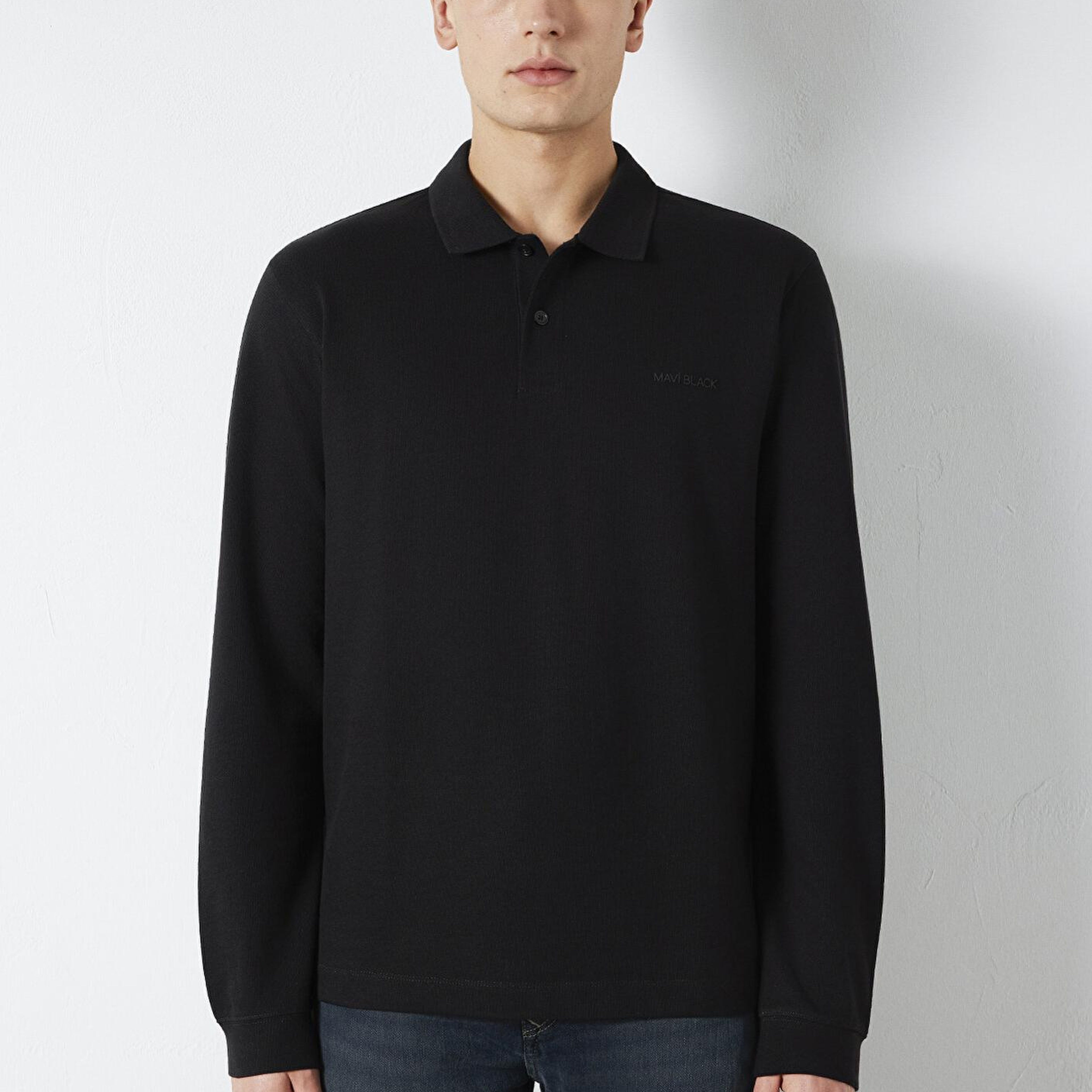 Mavi Mavi Black Uzun Kollu Siyah Polo Tişört Regular Fit / Normal Kesim 0613154-900