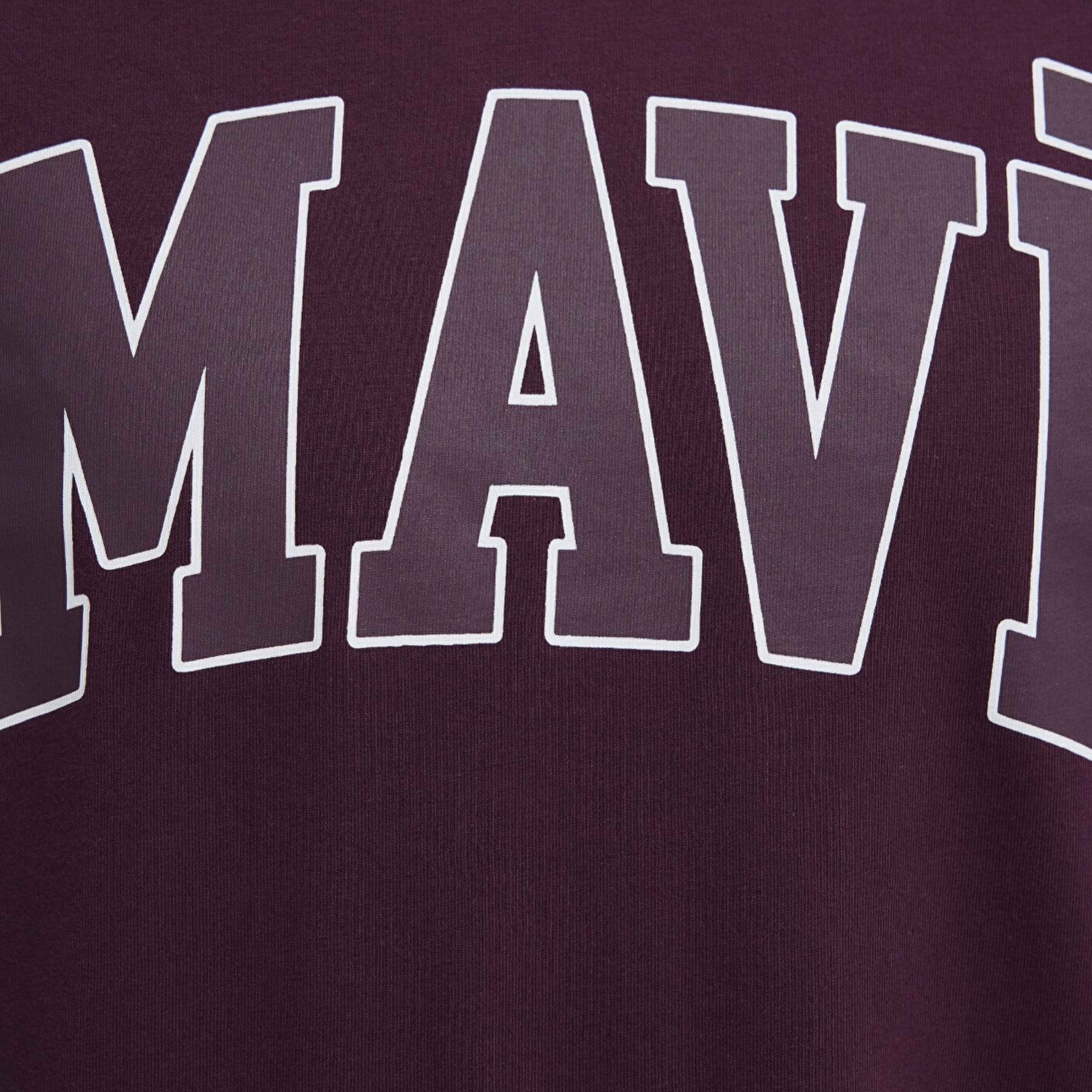 Mavi Mavi Logo Baskılı Mor Tişört Loose Fit / Bol Rahat Kesim 0611711-70434