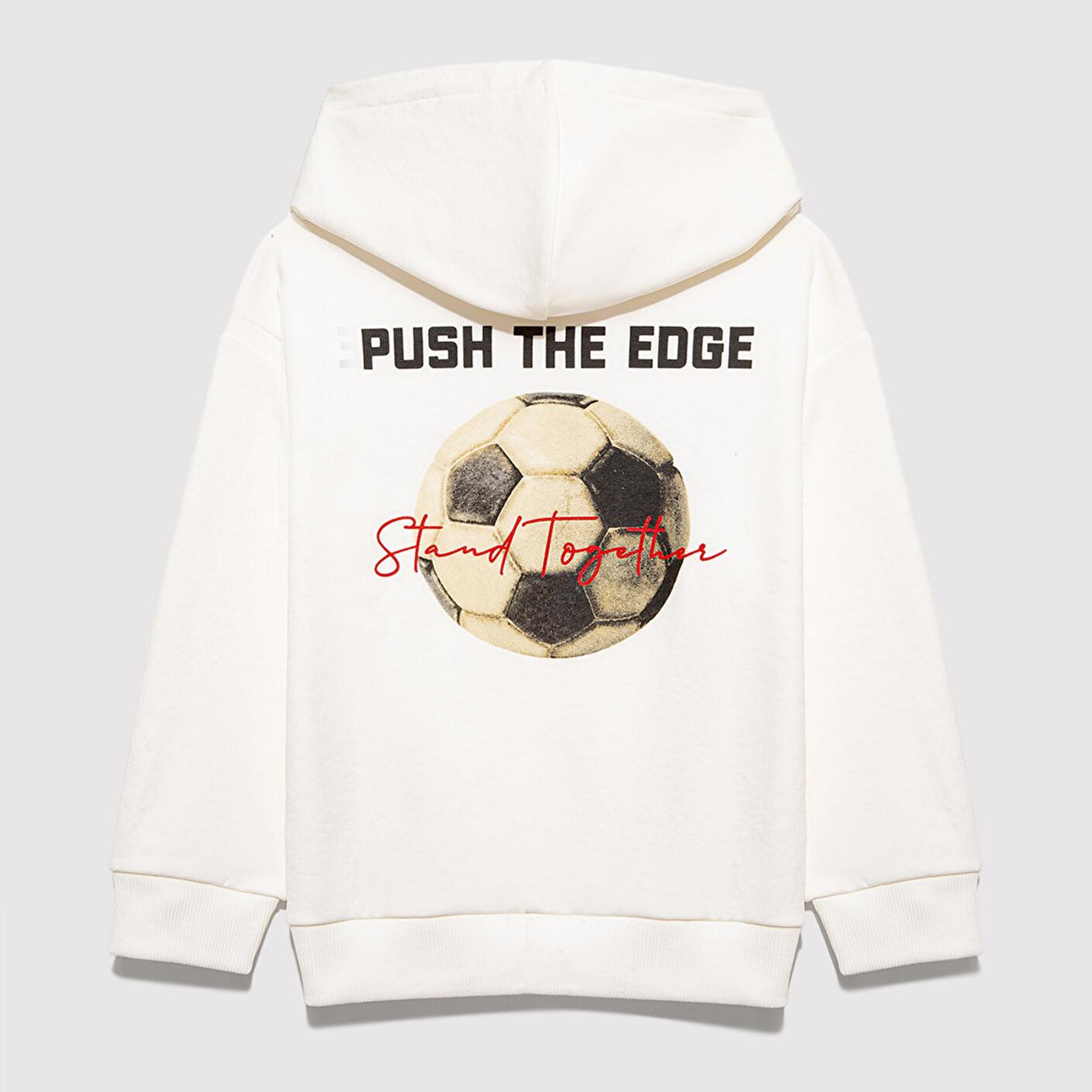 Mavi Stand Together Baskılı Kapüşonlu Ekru Sweatshirt 6S10181-70057