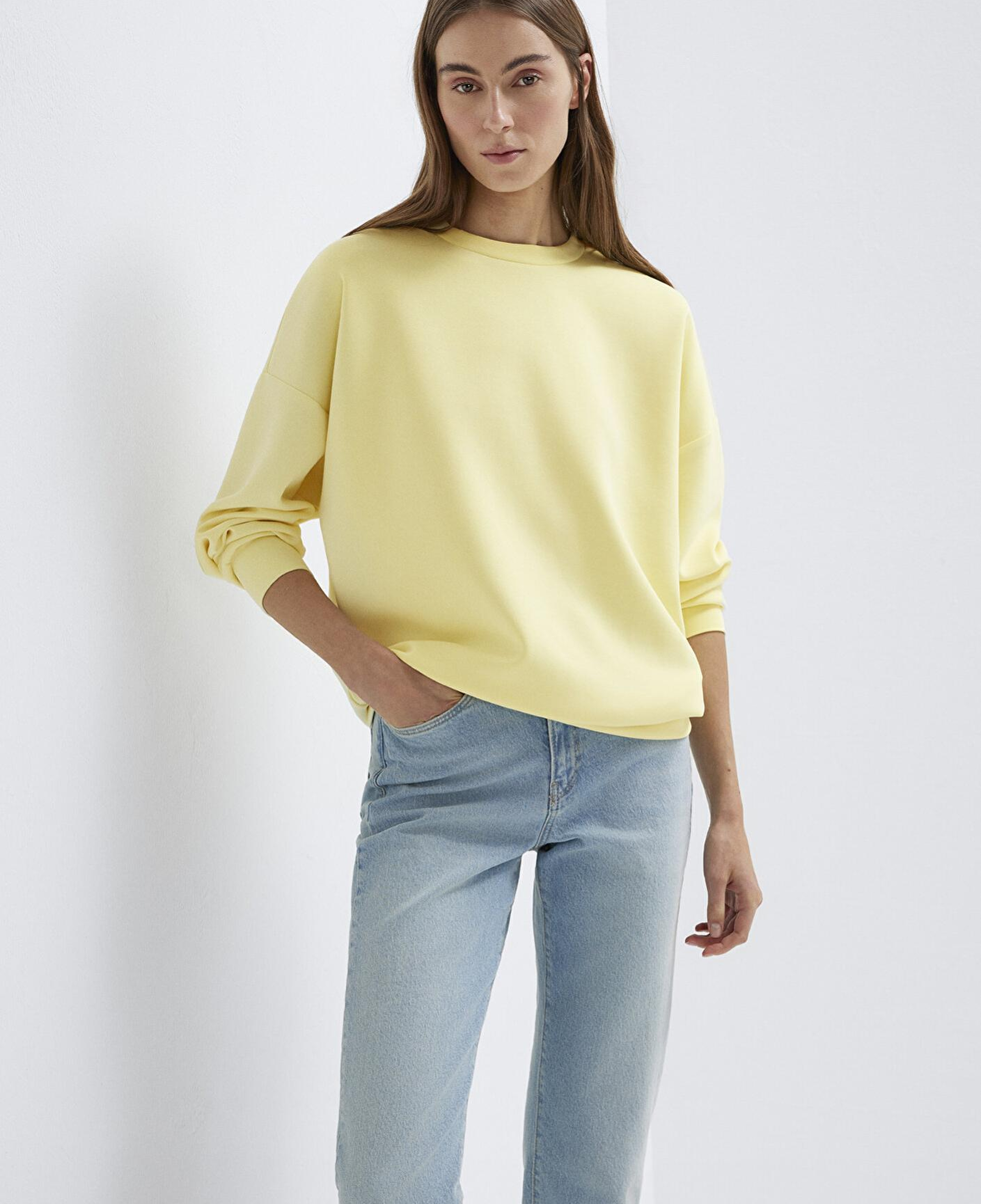 Mavi Lux Touch (TENCEL™) Modal Sarı Sweatshirt 168837-91390
