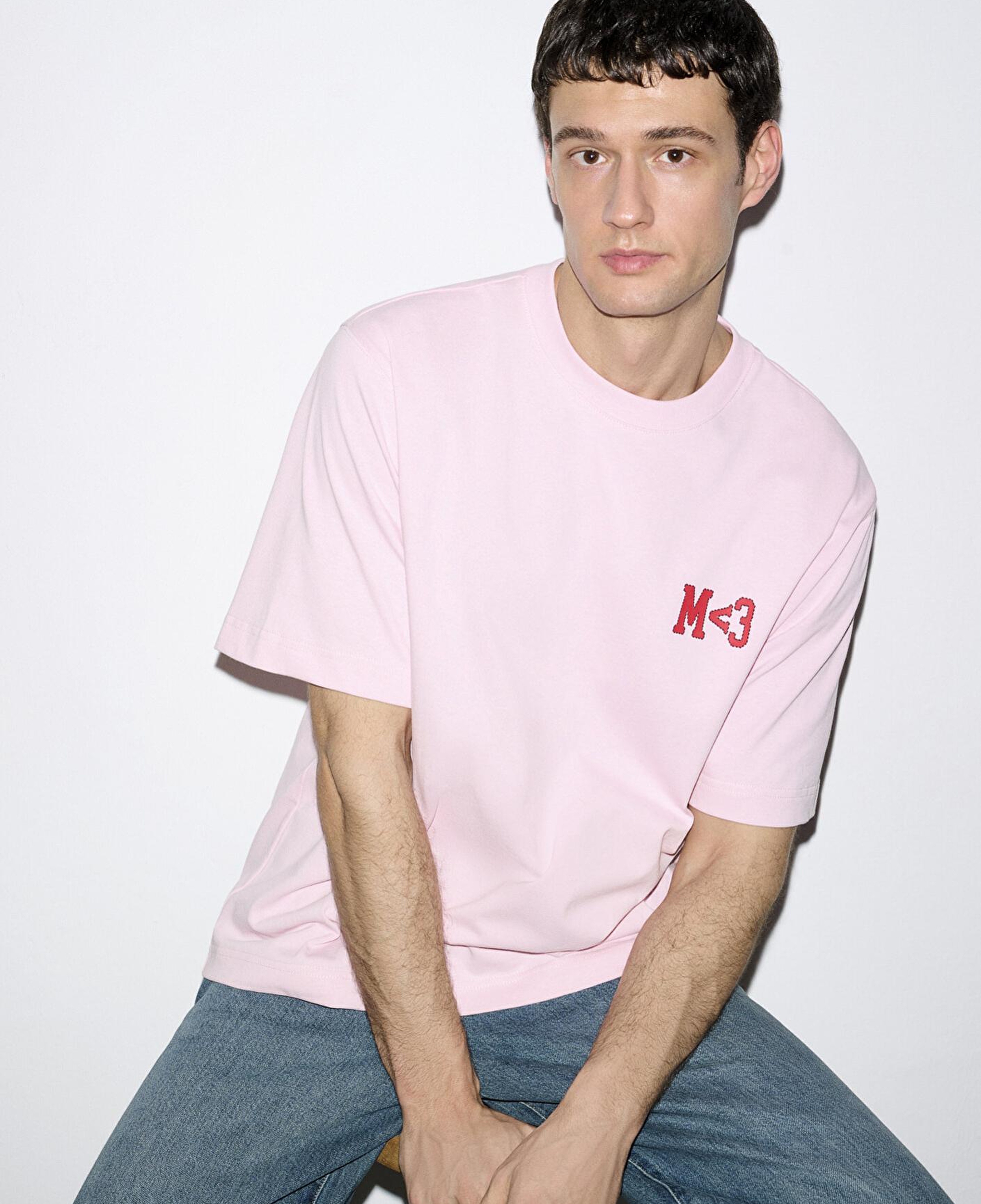 Mavi M Kalp Baskılı Pembe Tişört Relaxed Fit / Rahat Kesim 0613252-91467