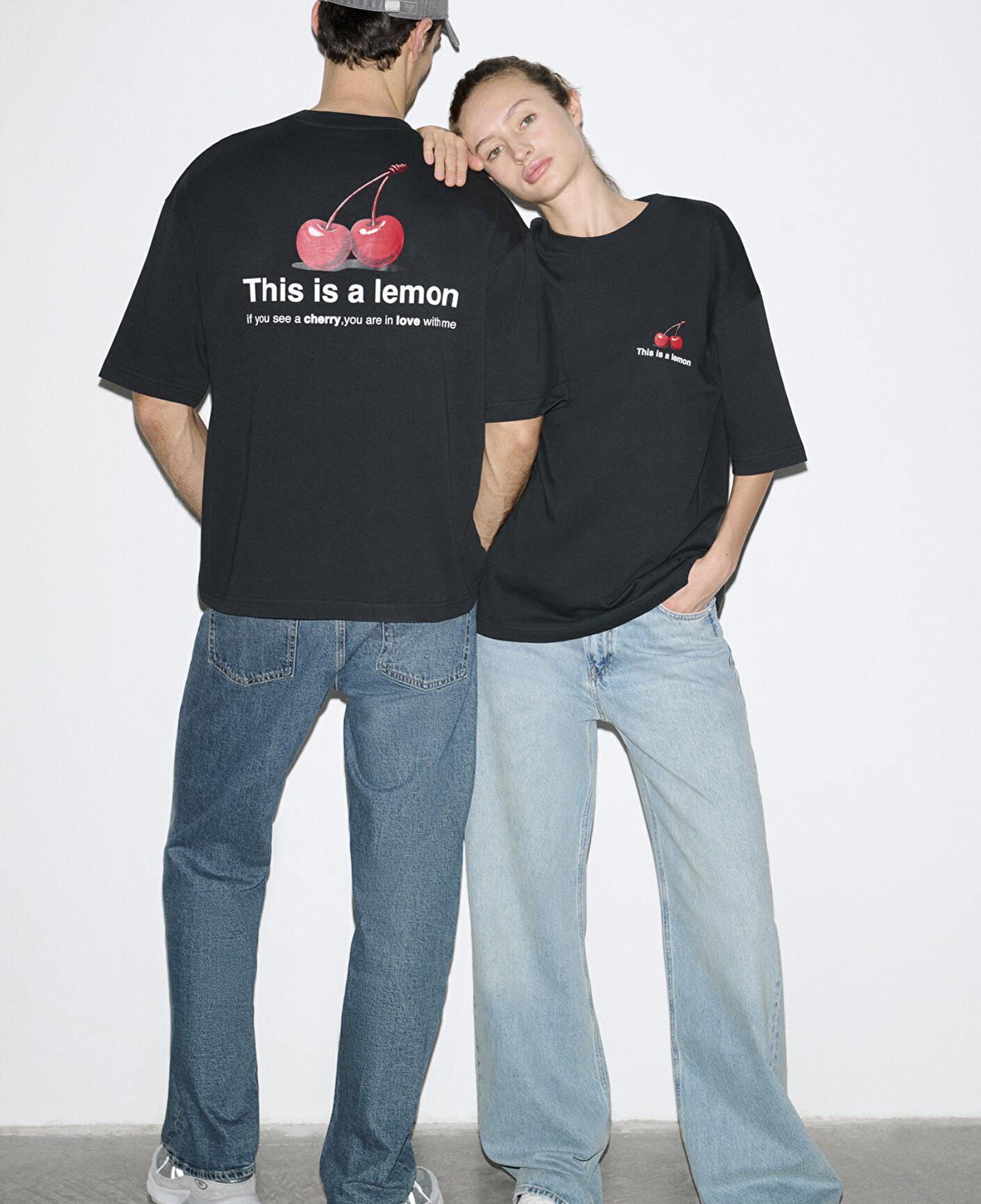 Mavi This Is A Lemon Sırt Baskılı Siyah Tişört Oversize / Geniş Kesim 0613255-71379