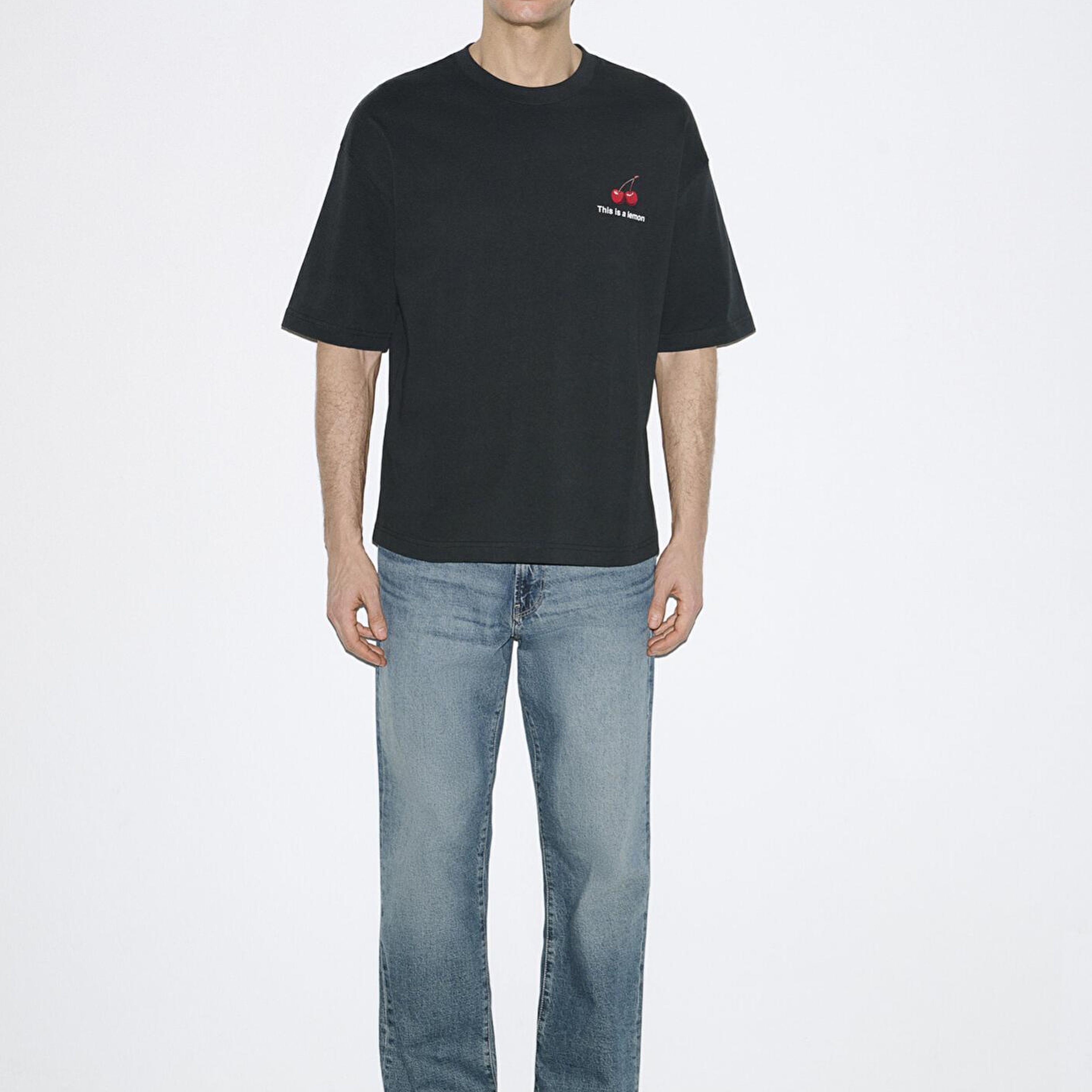 Mavi This Is A Lemon Sırt Baskılı Siyah Tişört Oversize / Geniş Kesim 0613255-71379