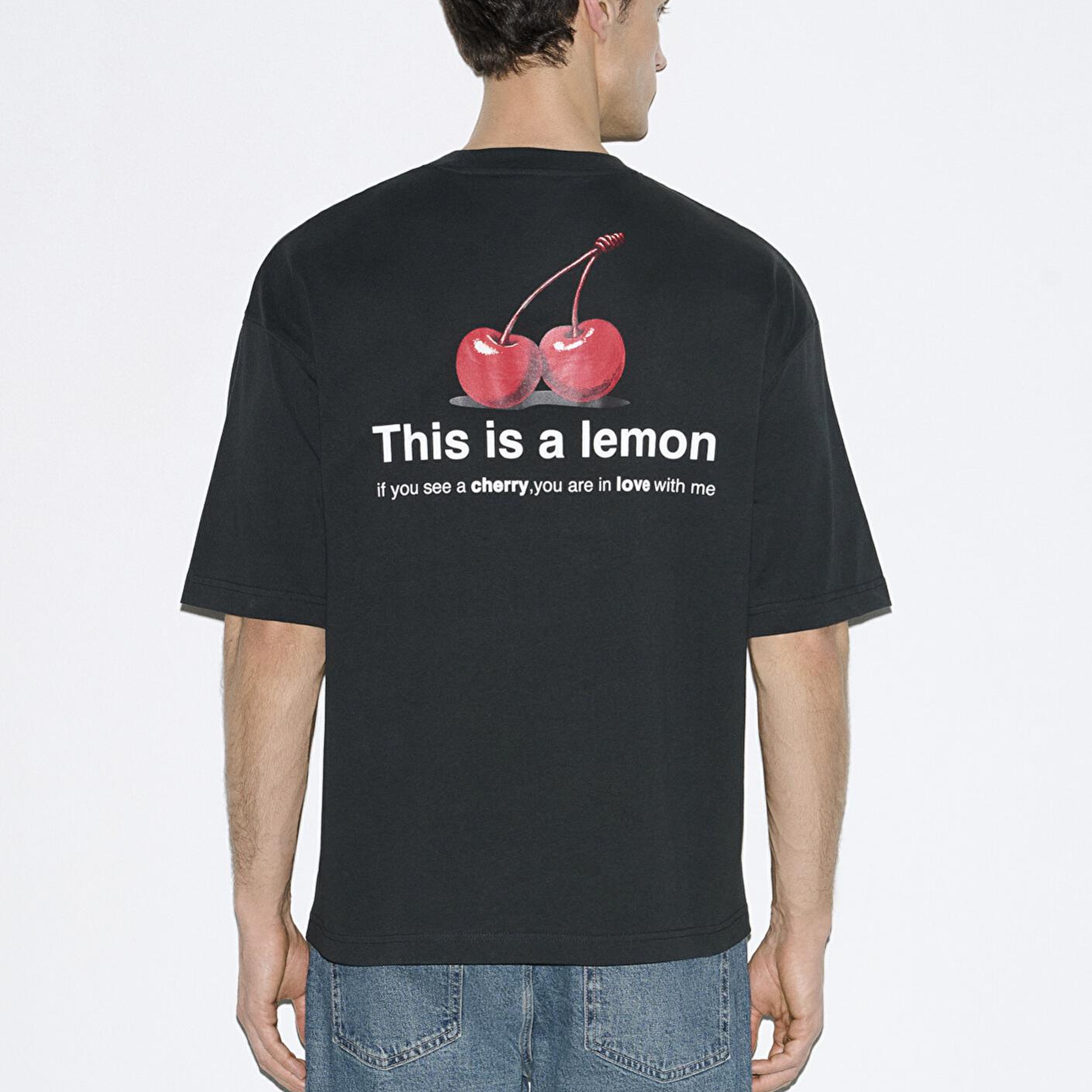 Mavi This Is A Lemon Sırt Baskılı Siyah Tişört Oversize / Geniş Kesim 0613255-71379