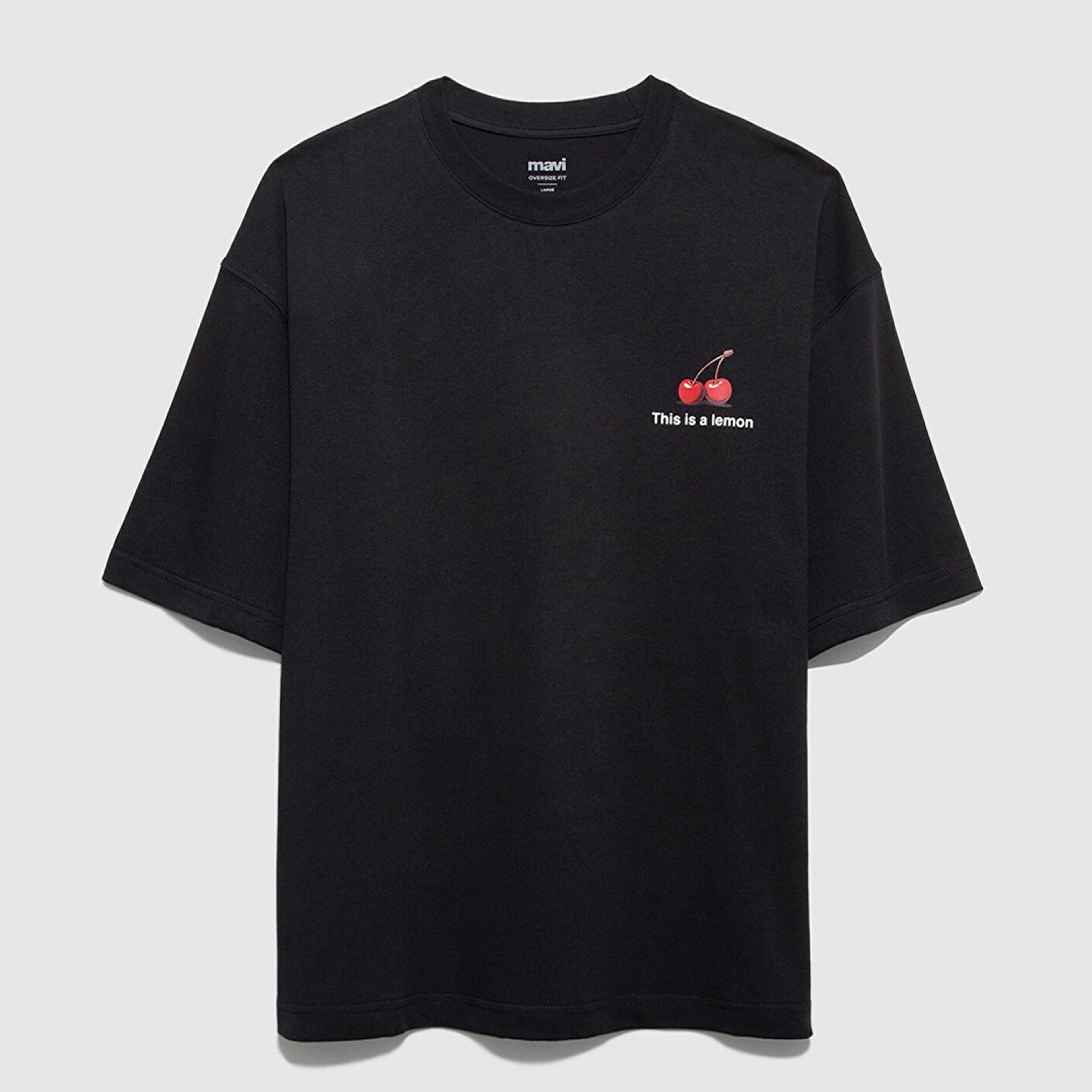 Mavi This Is A Lemon Sırt Baskılı Siyah Tişört Oversize / Geniş Kesim 0613255-71379