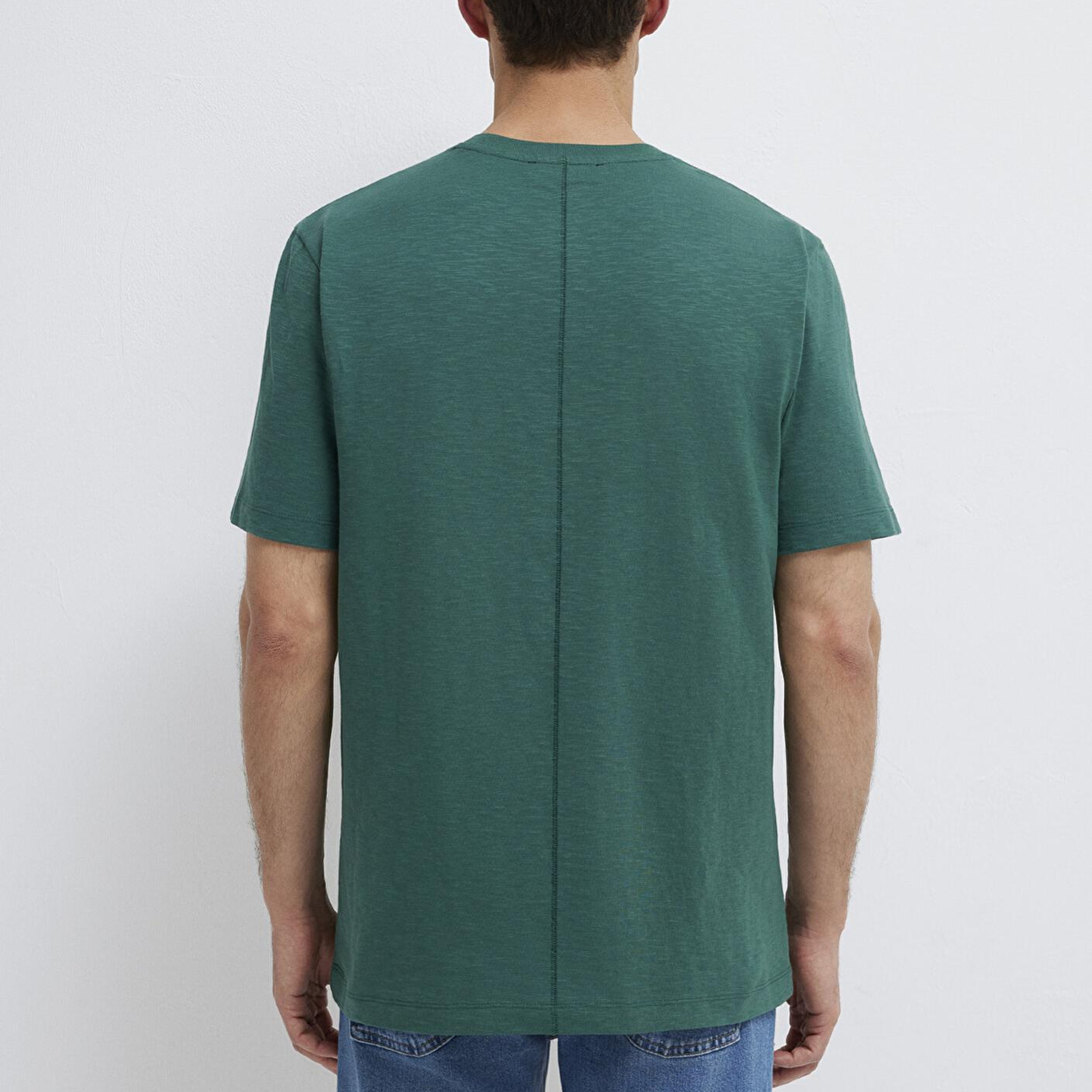 Mavi Yeşil Basic Tişört Loose Fit / Bol Rahat Kesim 0613146-71930