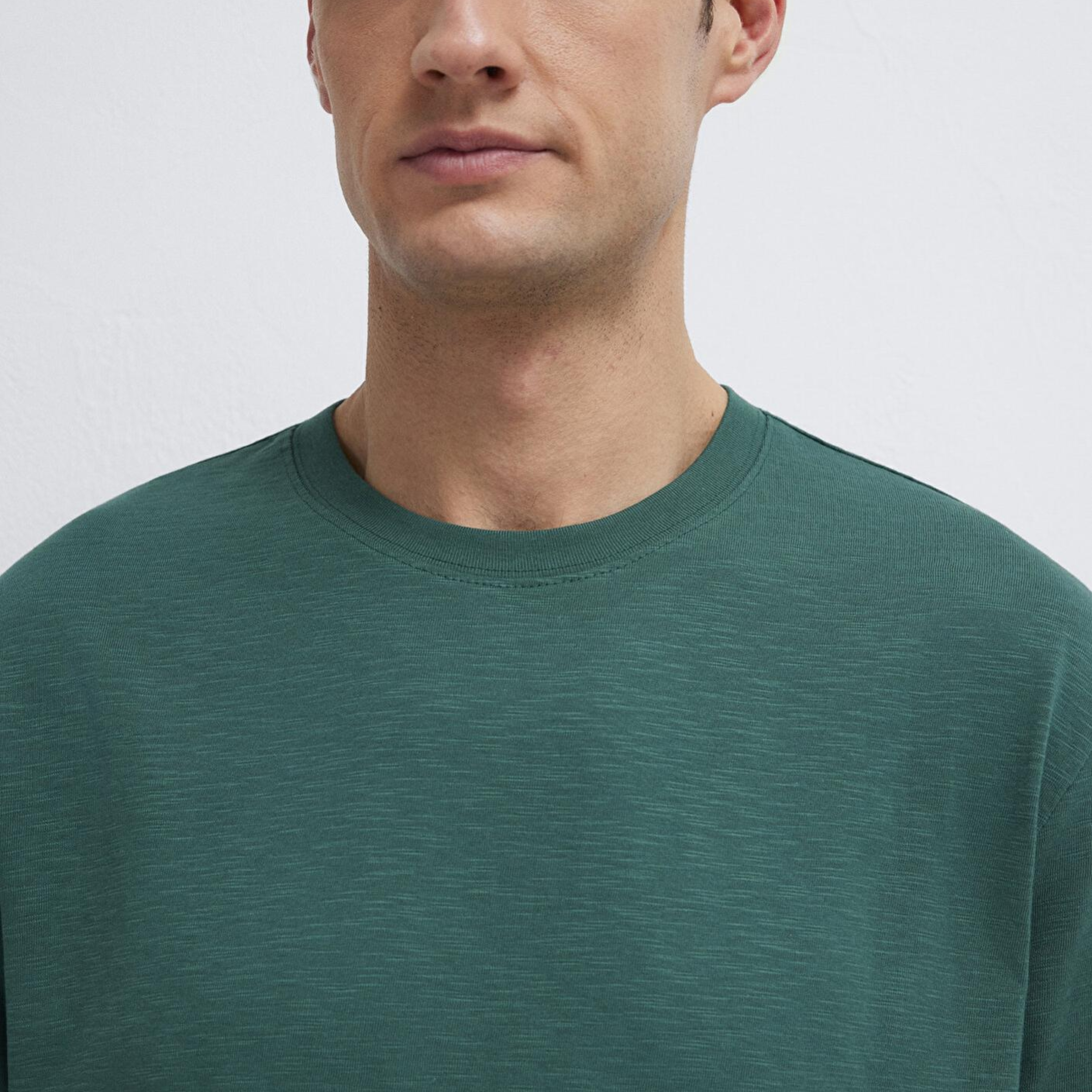 Mavi Yeşil Basic Tişört Loose Fit / Bol Rahat Kesim 0613146-71930