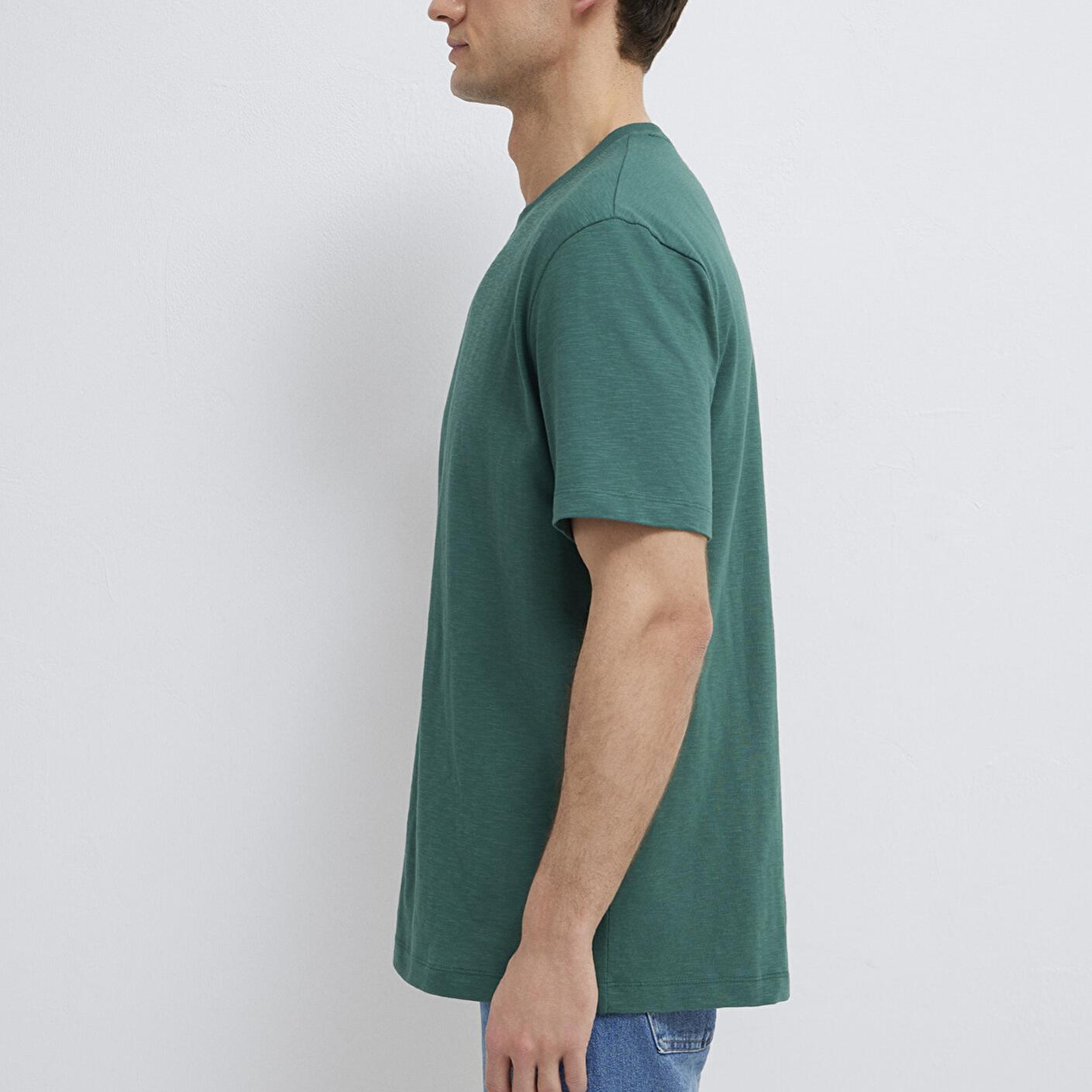 Mavi Yeşil Basic Tişört Loose Fit / Bol Rahat Kesim 0613146-71930