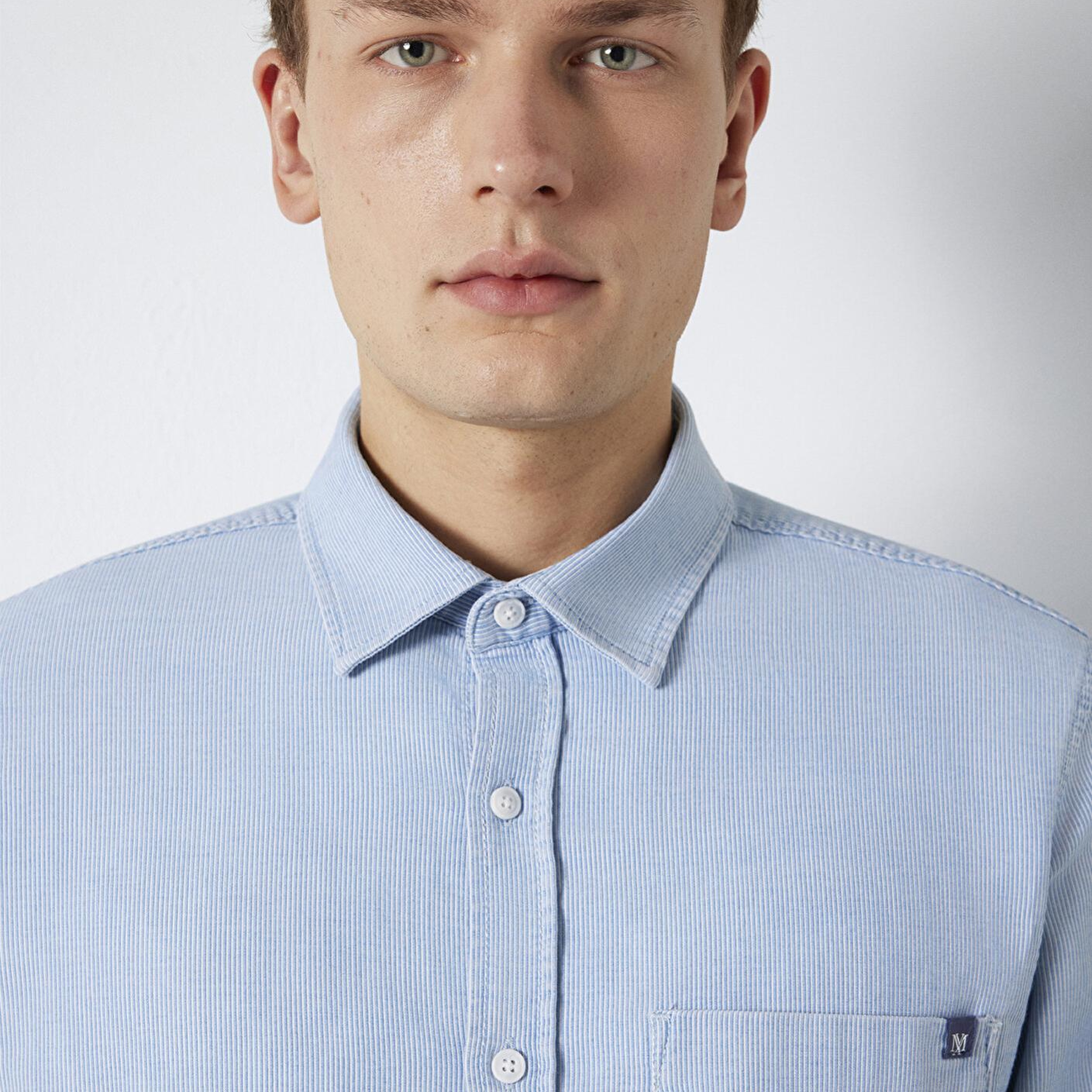 Mavi Çizgili Cepli Mavi Gömlek Regular Fit / Normal Kesim 0211852-91407