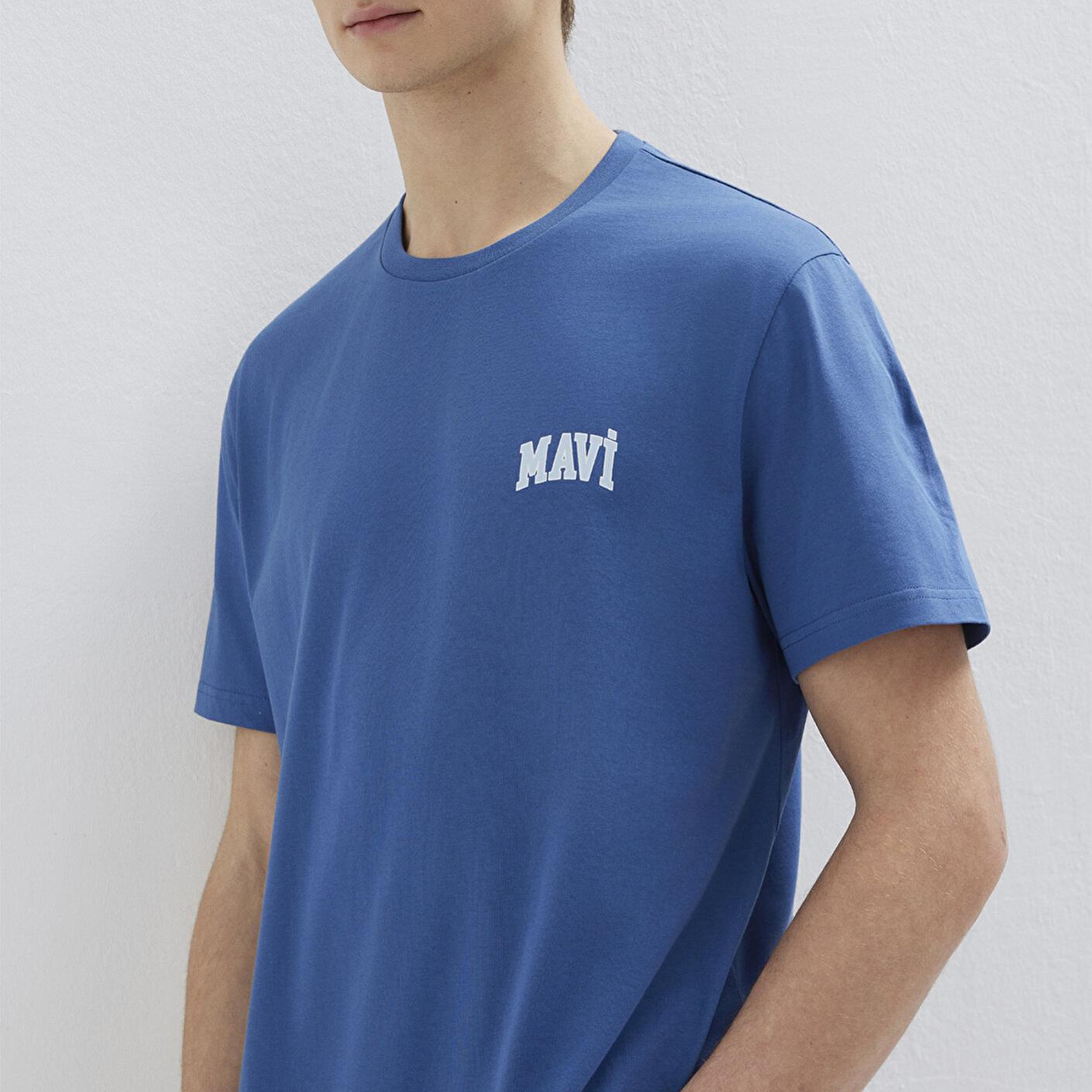Mavi Mavi Logo Baskılı Mavi Tişört Regular Fit / Normal Kesim 0611714-70719