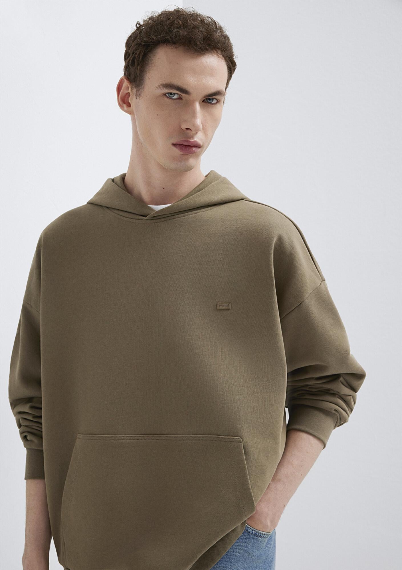 Mavi Kapüşonlu Bej Sweatshirt 0S10416-71564