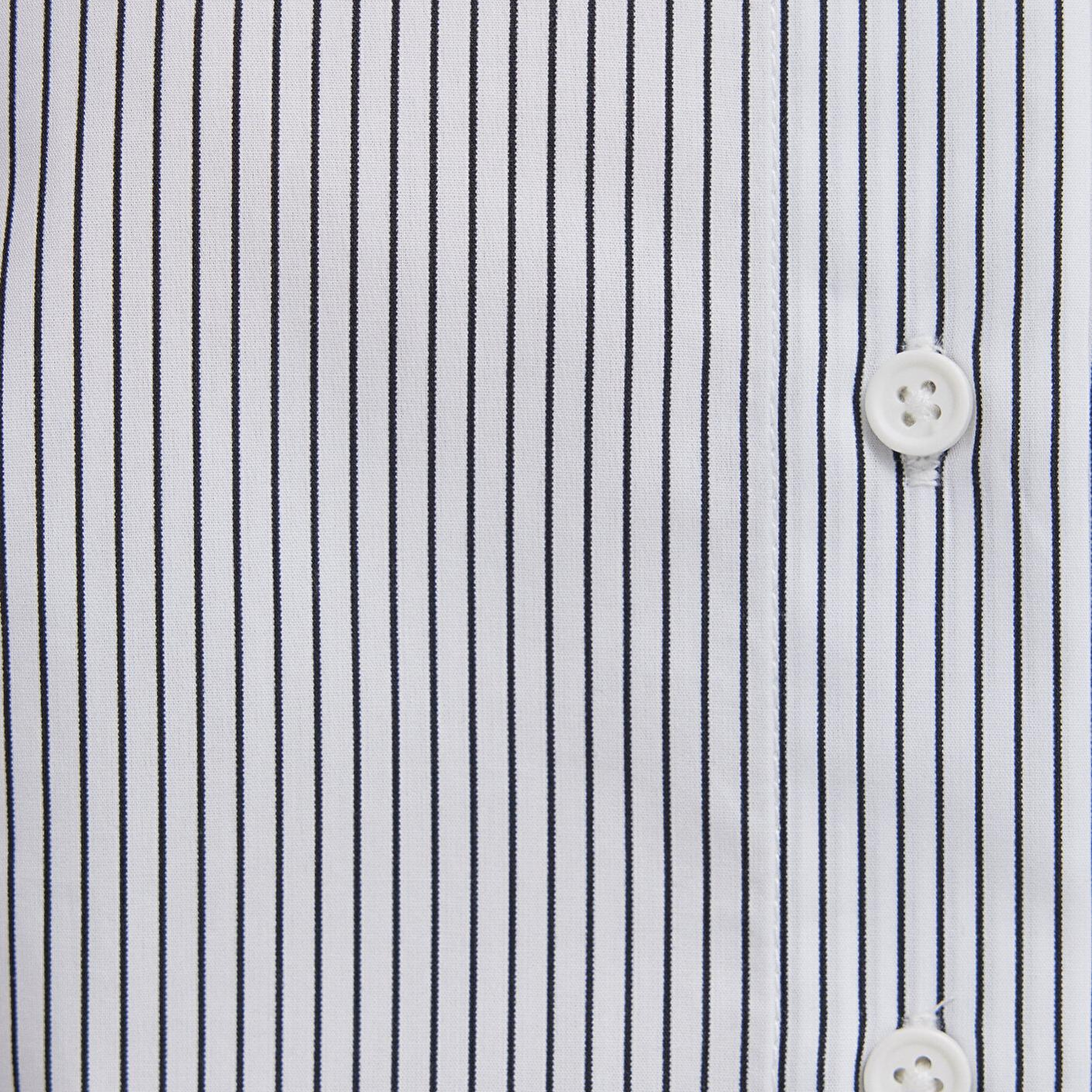 Mavi Antrasit Çizgili Beyaz Gömlek Slim Fit / Dar Kesim 1211378-91377