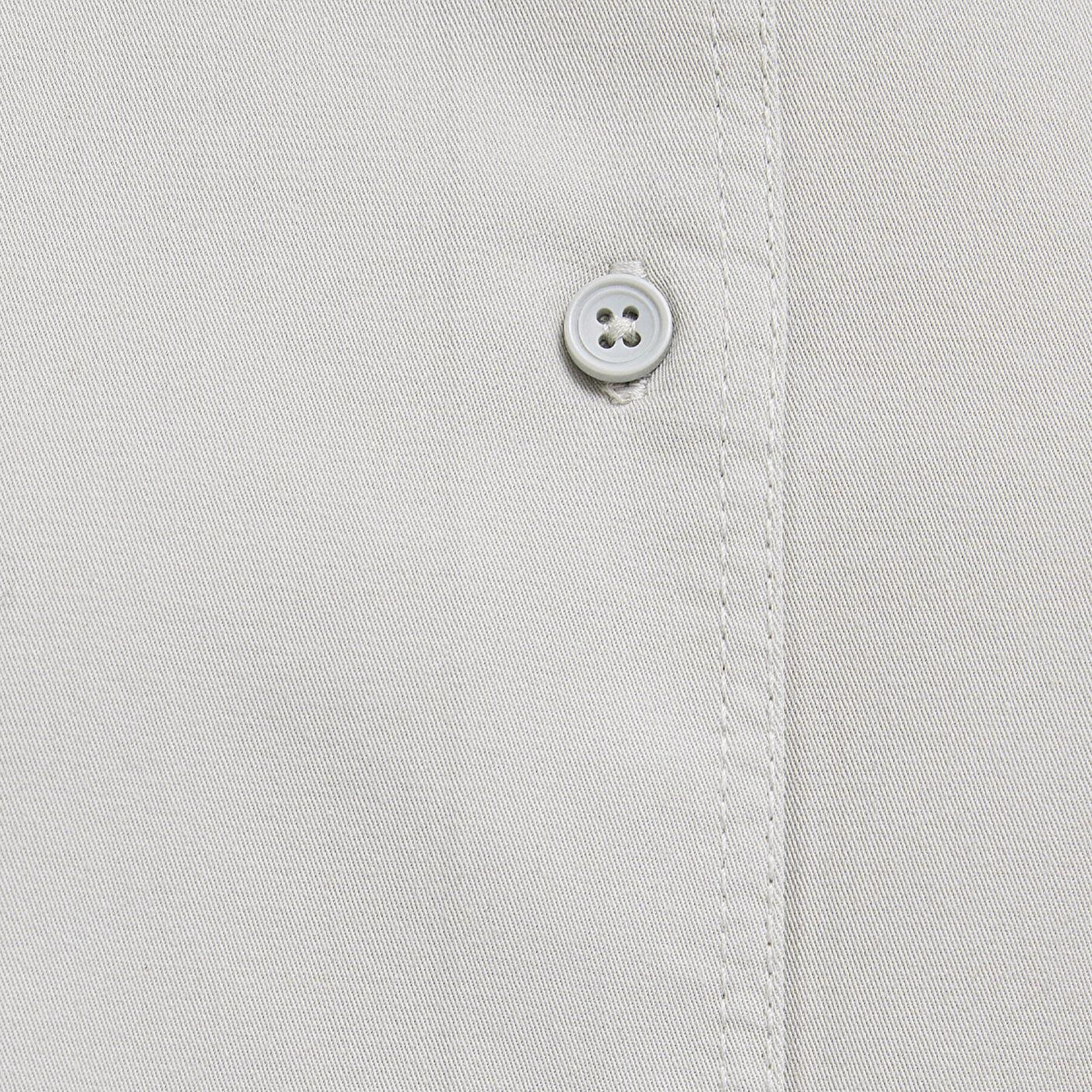 Mavi Cepli Gri Gömlek Loose Fit / Bol Rahat Kesim 1211385-80618