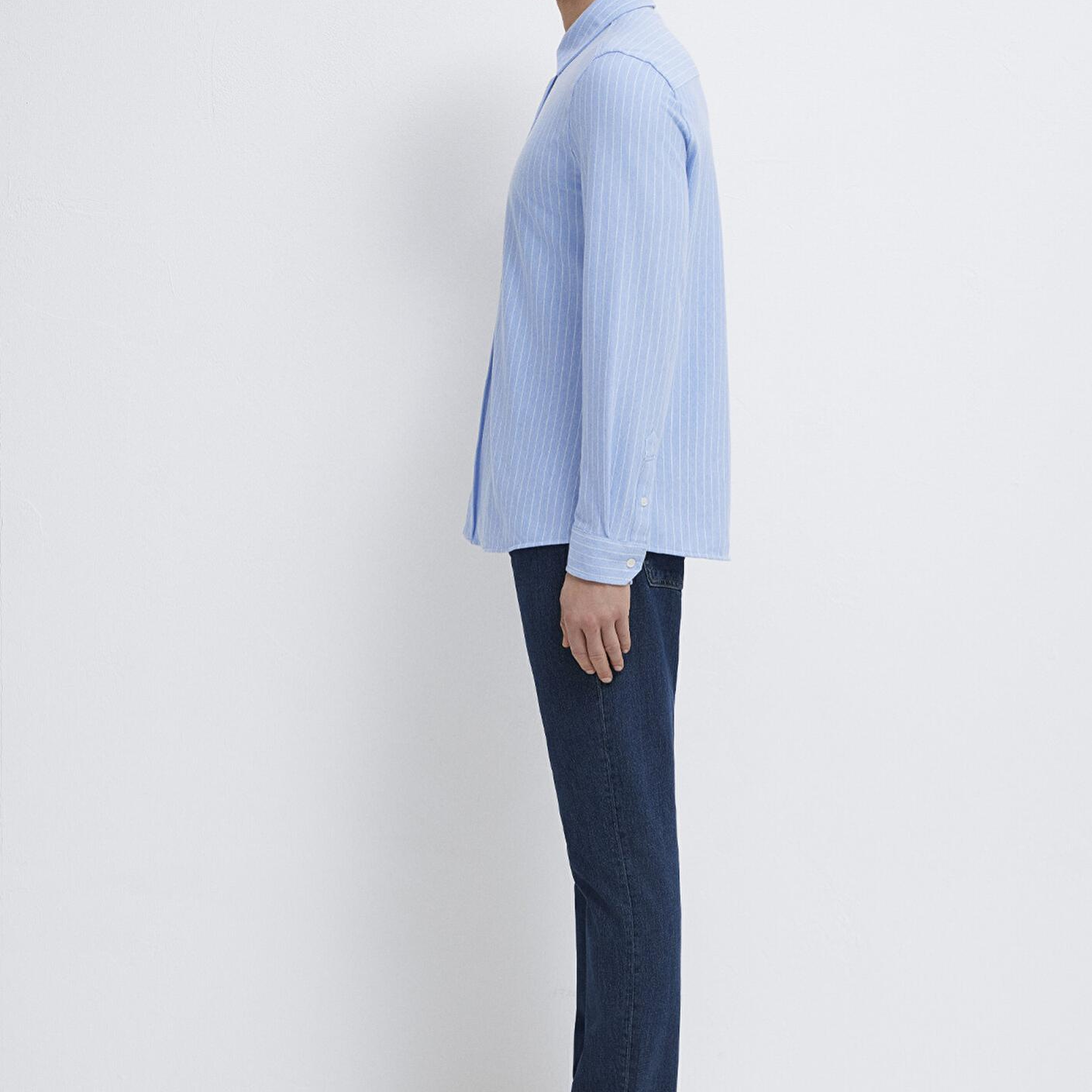 Mavi Çizgili Mavi Gömlek Slim Fit / Dar Kesim 0211858-91409