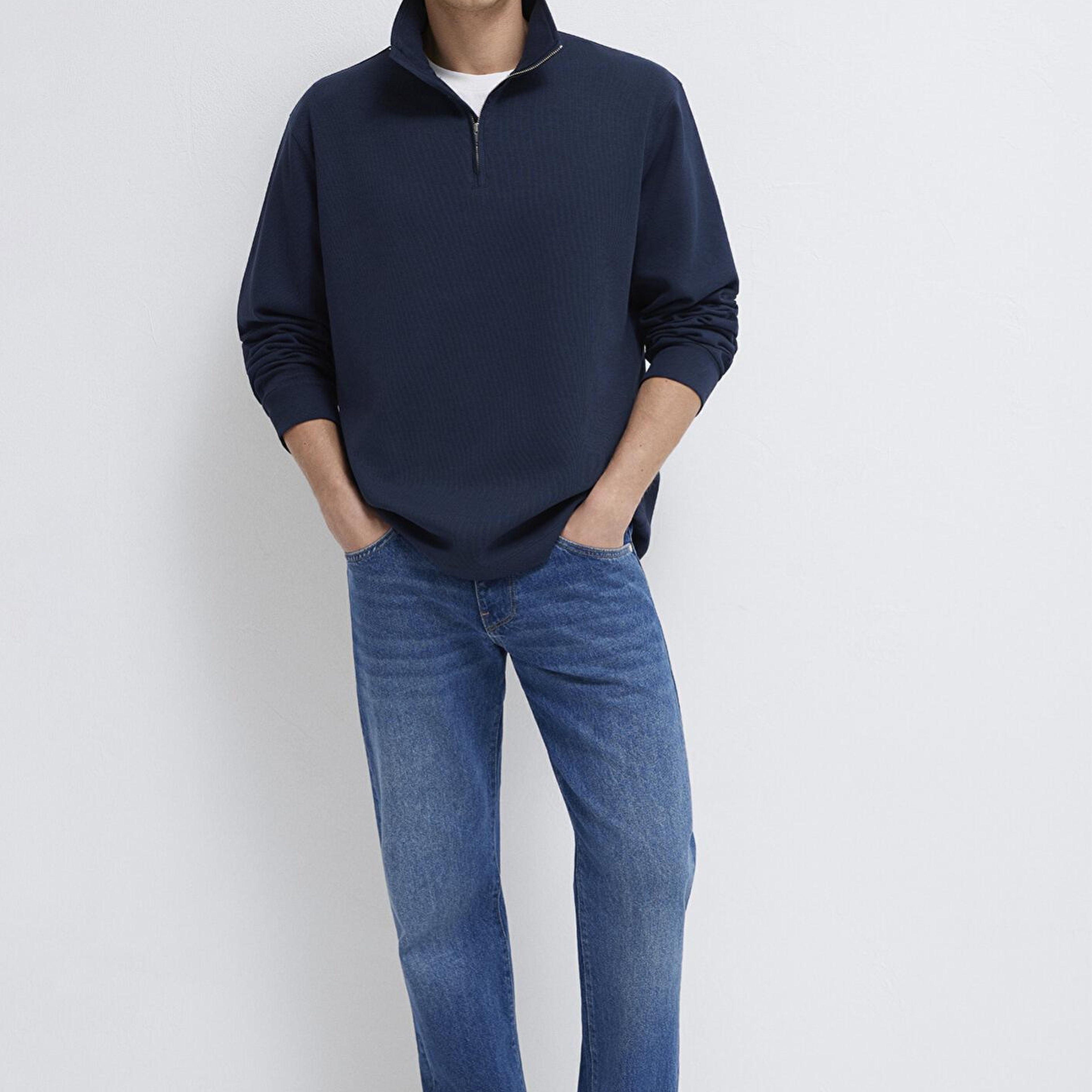 Mavi Yarı Fermuarlı Lacivert Sweatshirt 0S10537-86623