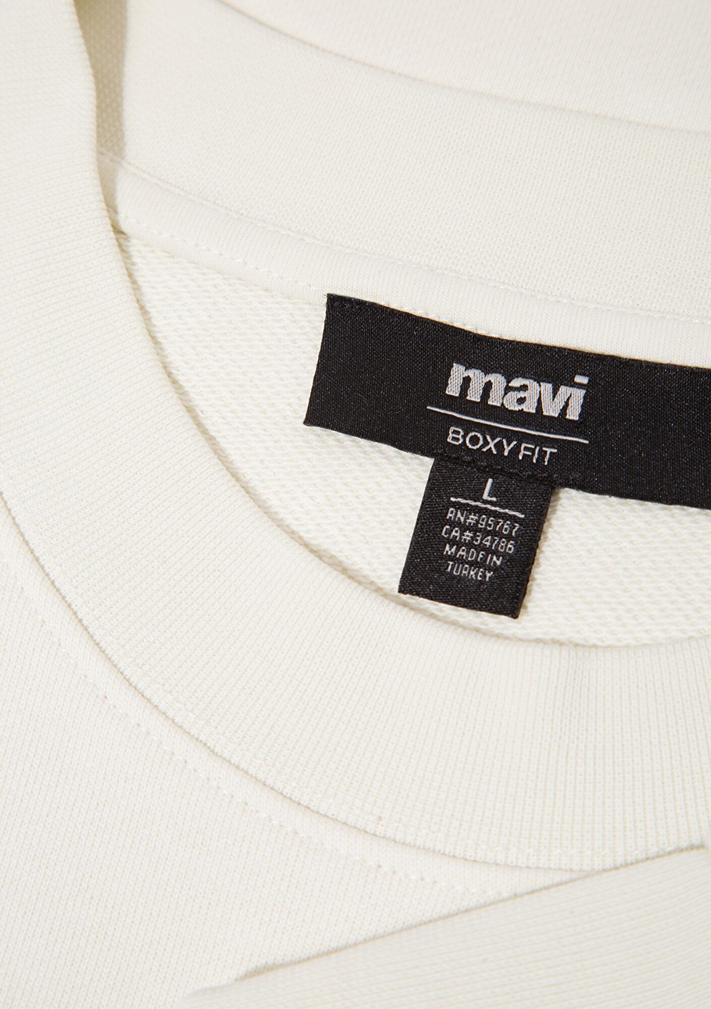 Mavi Bisiklet Yaka Ekru Sweatshirt 0S10550-71610