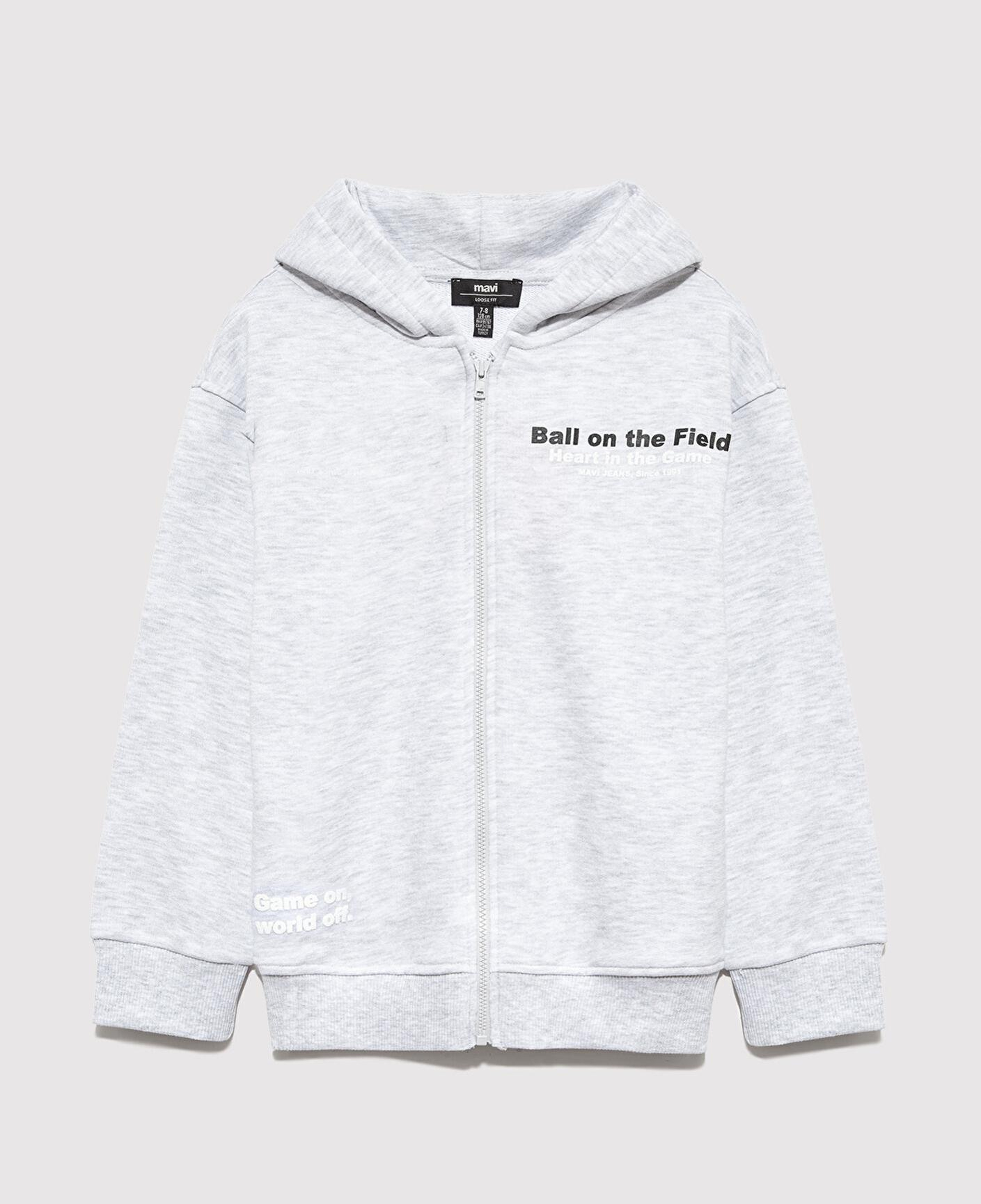 Mavi Baskılı Kapüşonlu Gri Sweatshirt 6S10182-88467