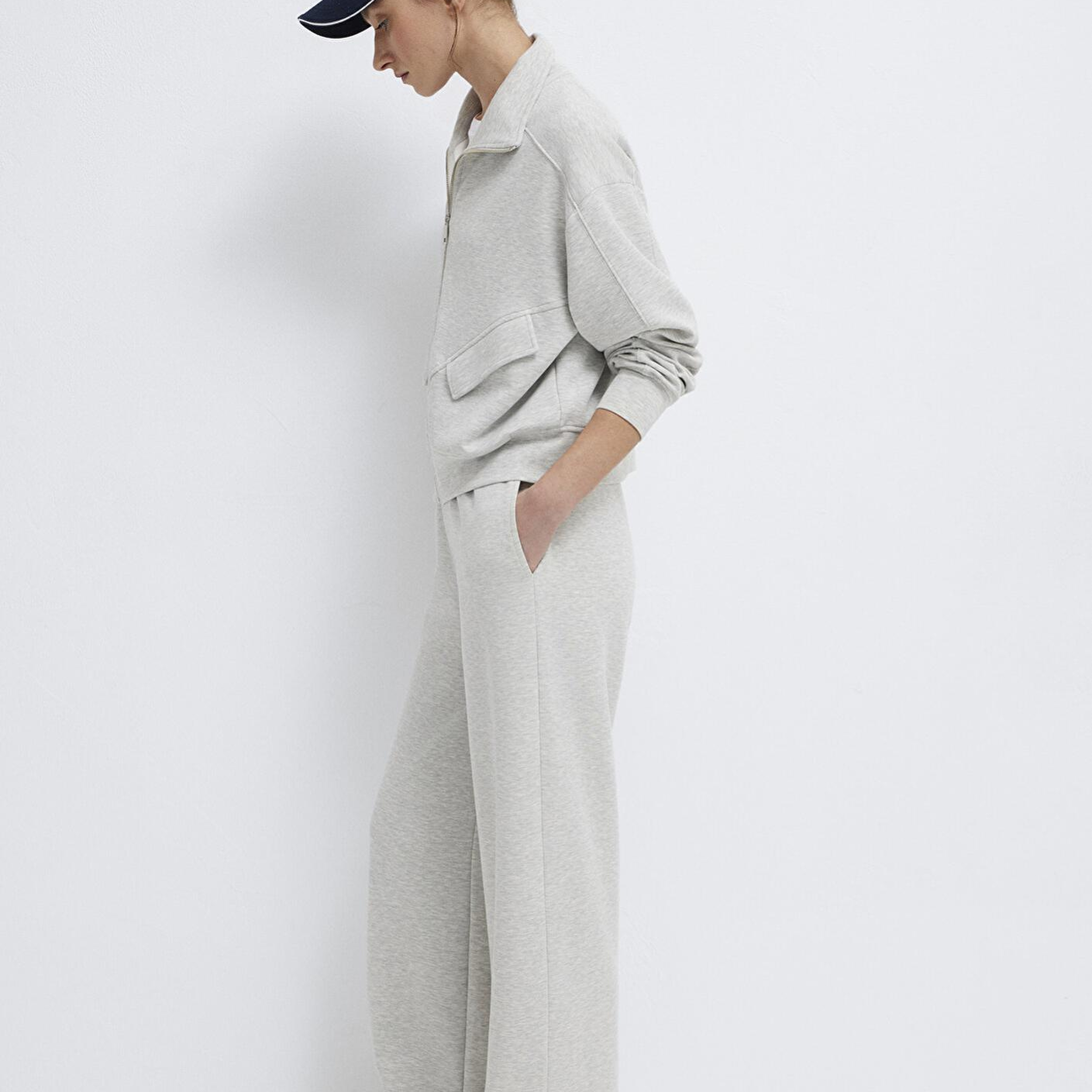 Mavi Geniş Paça Gri Eşofman Altı 1011177-83096