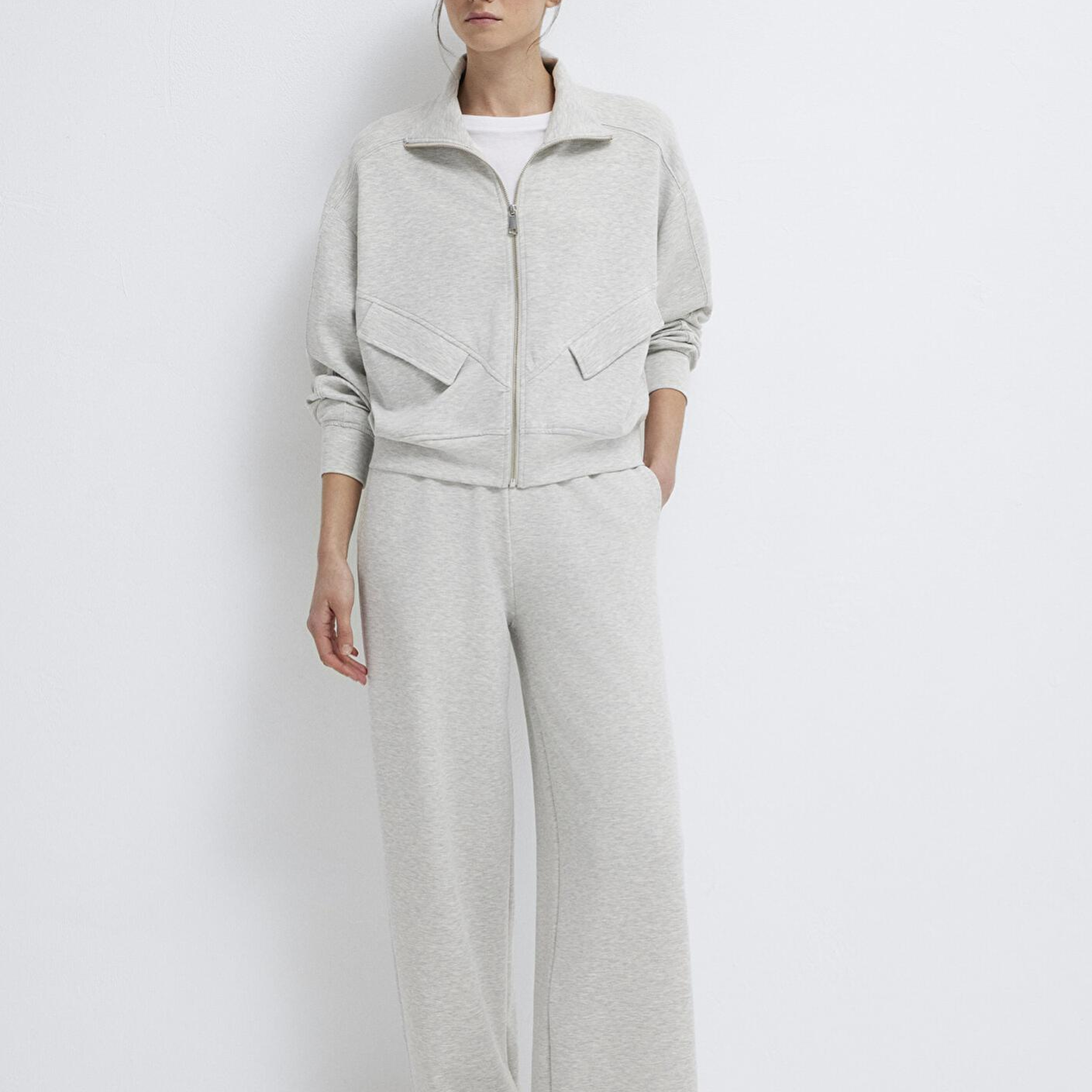 Mavi Geniş Paça Gri Eşofman Altı 1011177-83096