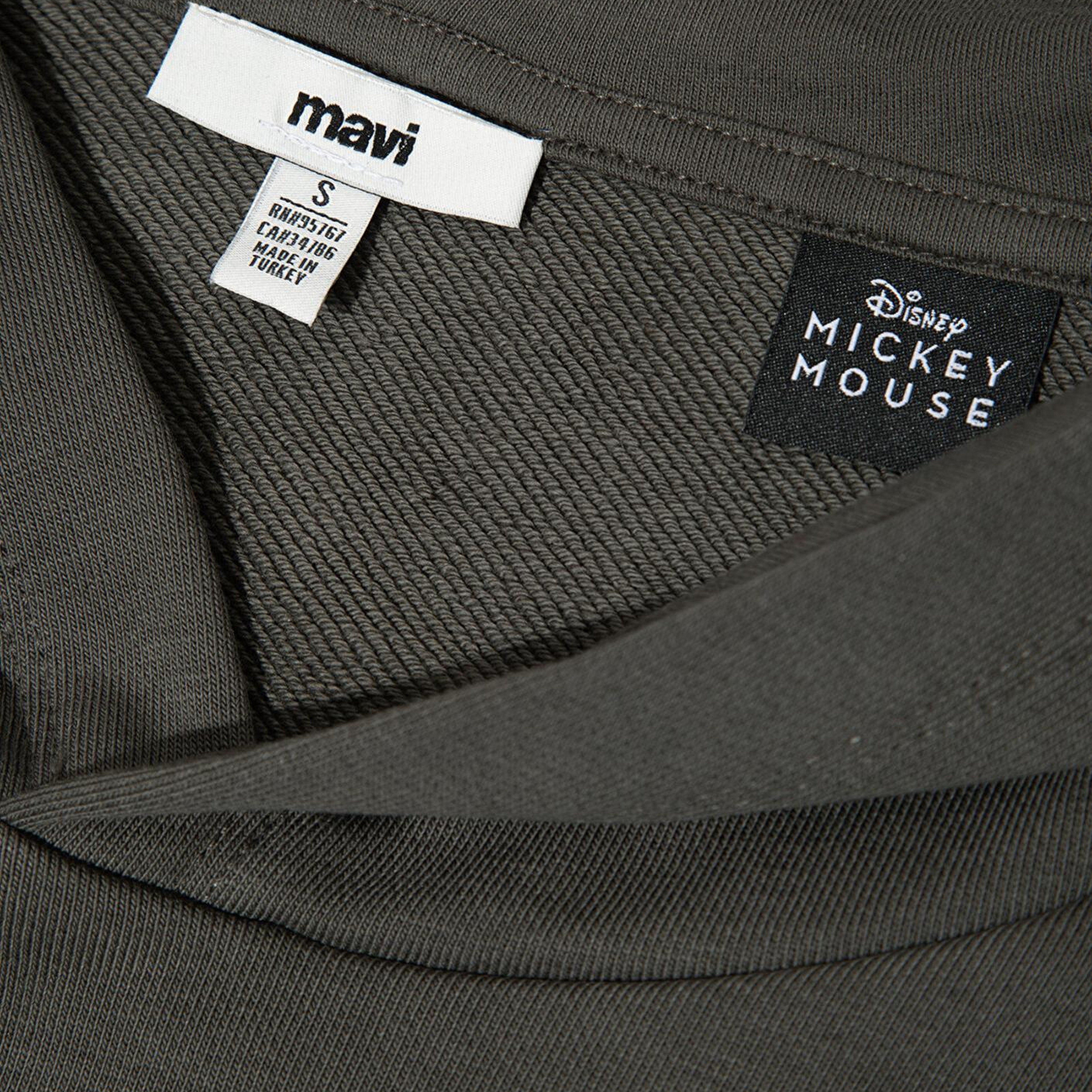 Mavi Mickey Mouse Sırt Baskılı Haki Sweatshirt 1S10521-71553