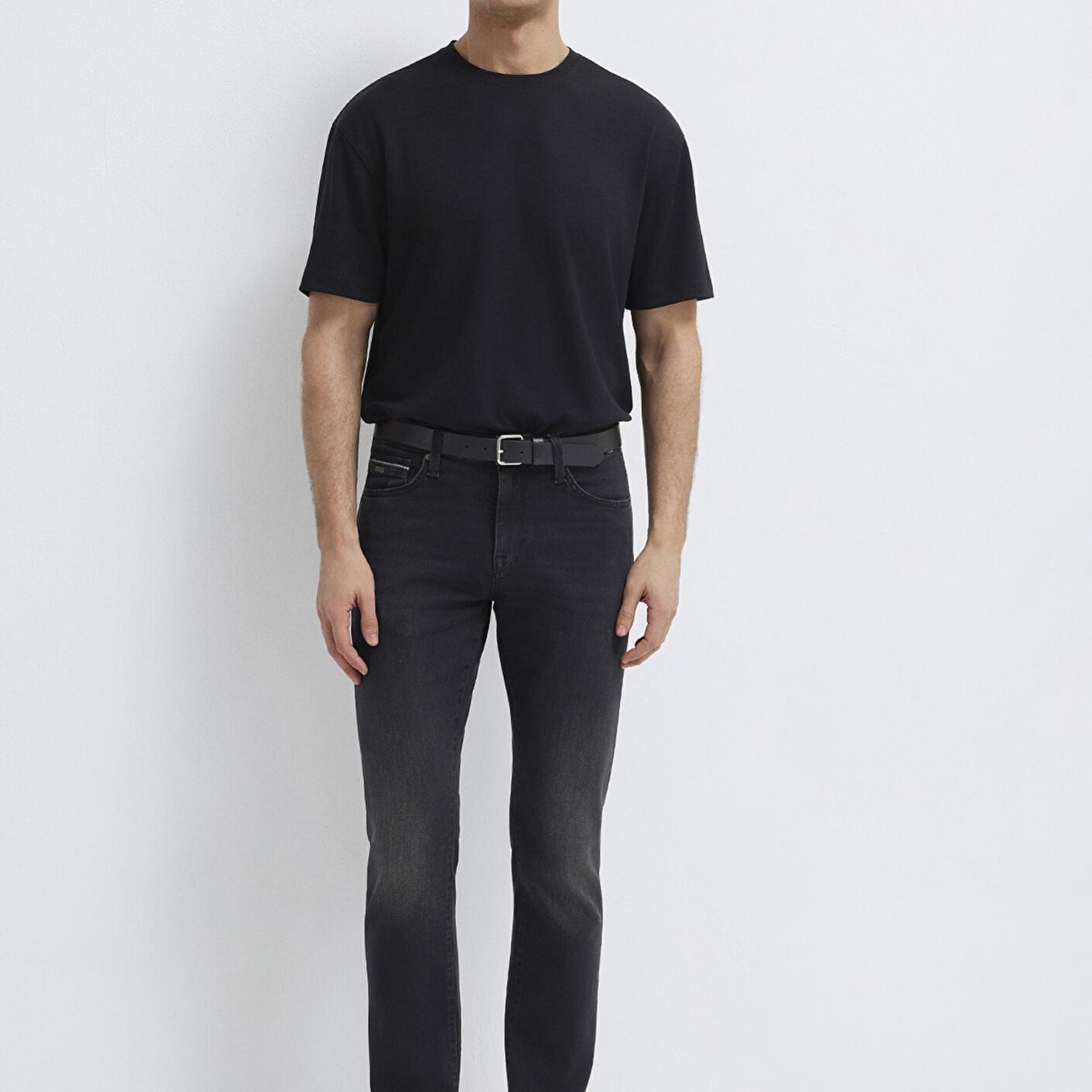 Mavi Siyah Tişört Loose Fit / Bol Rahat Kesim 0613467-900