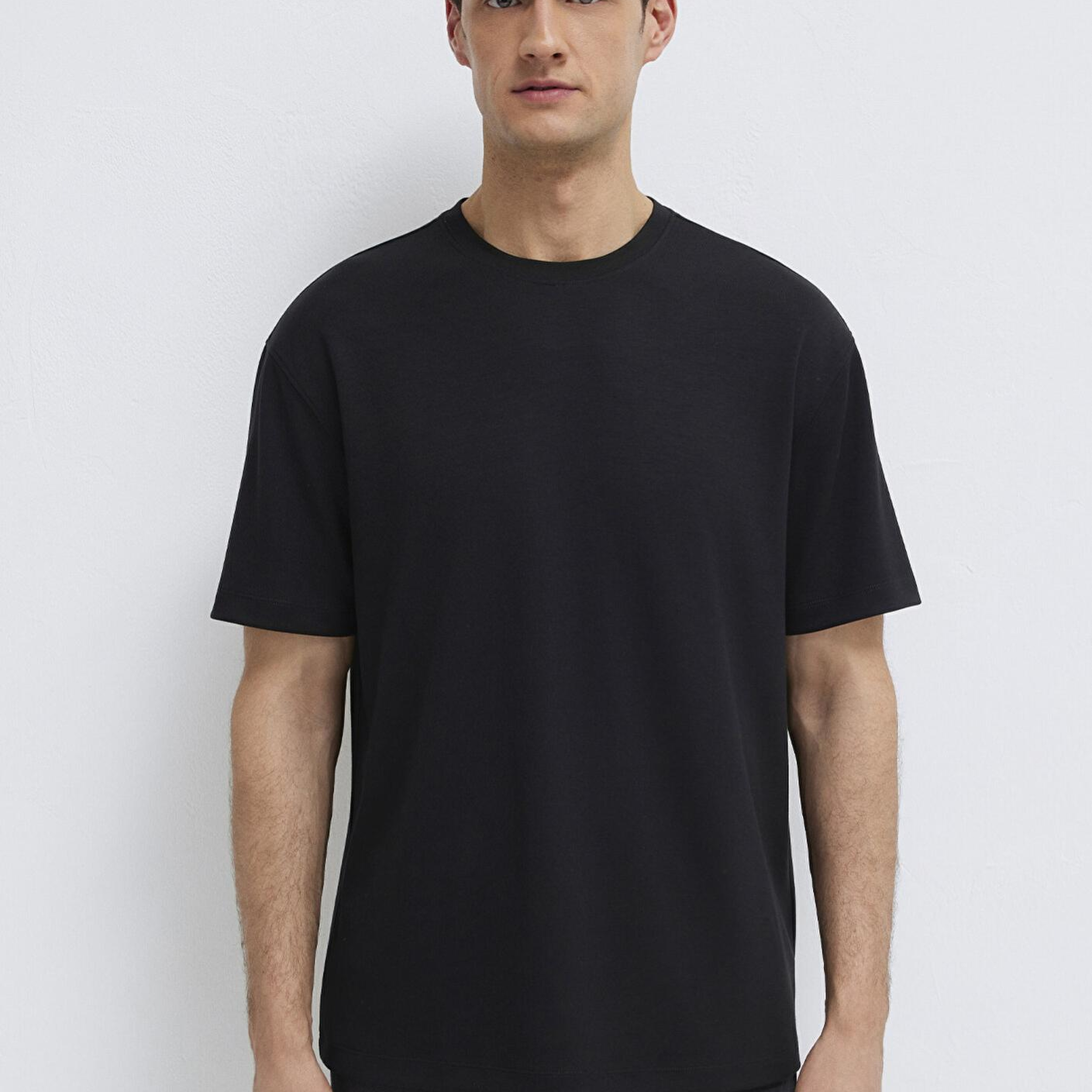 Mavi Siyah Tişört Loose Fit / Bol Rahat Kesim 0613467-900