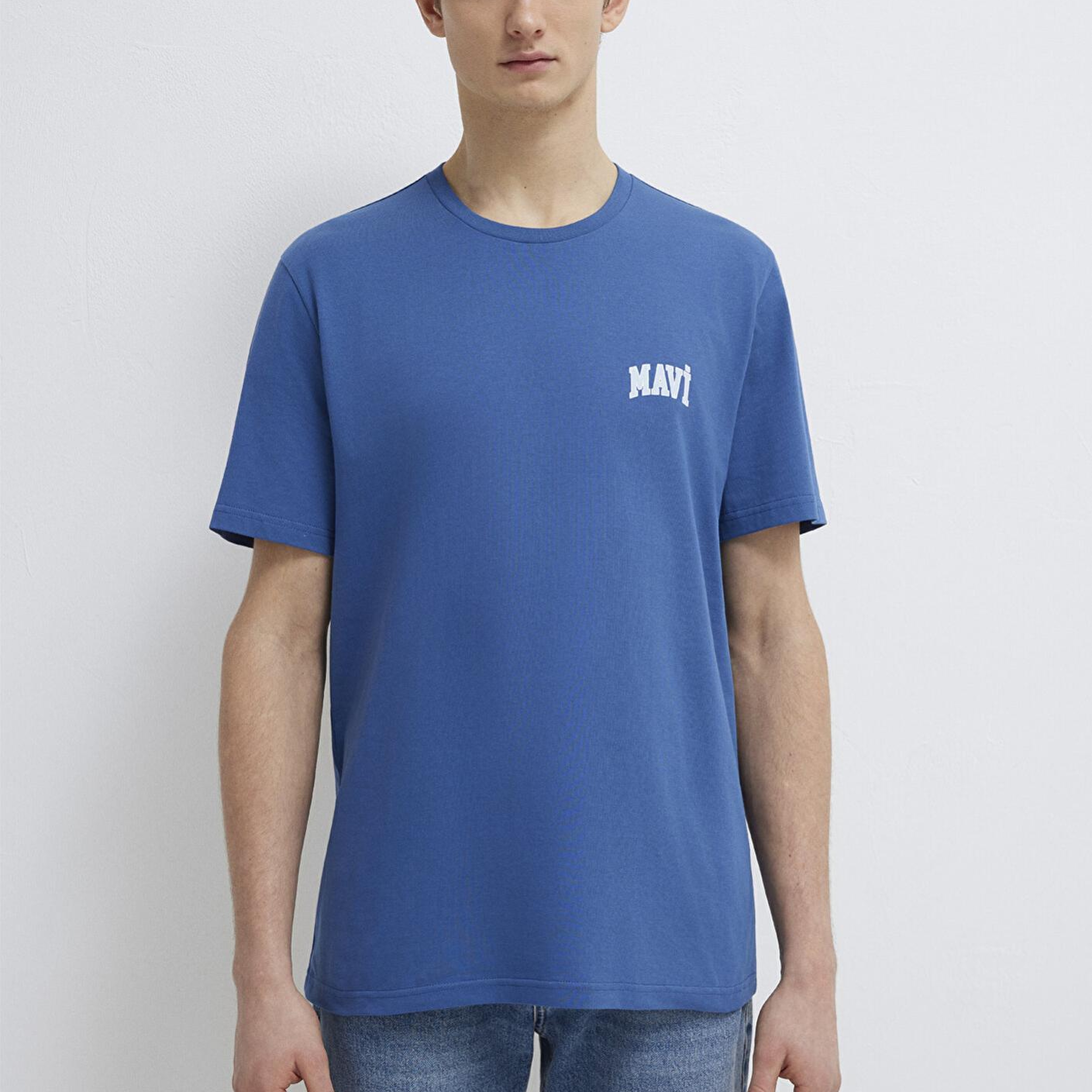 Mavi Mavi Logo Baskılı Mavi Tişört Regular Fit / Normal Kesim 0611714-70719