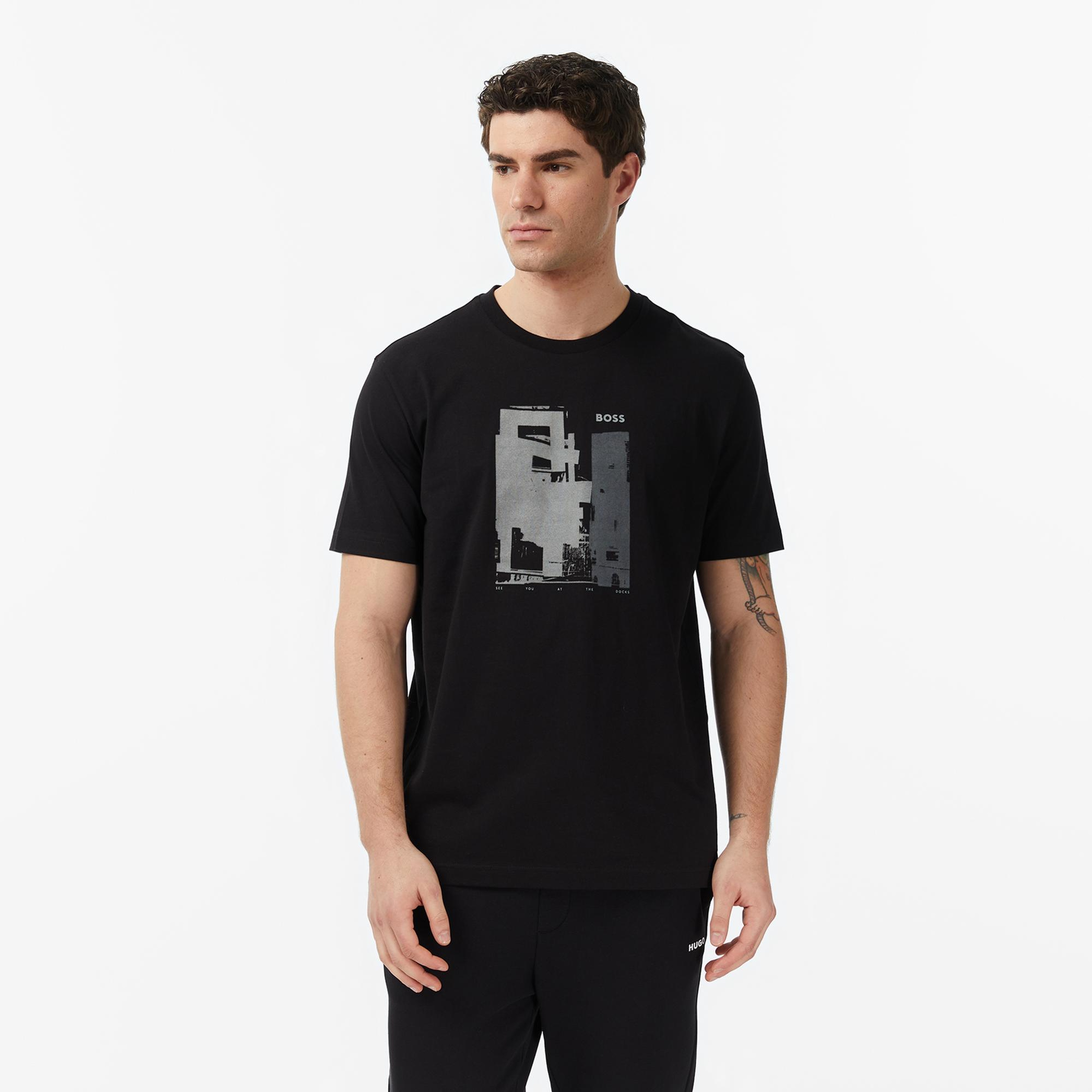 Boss Te Imprint Erkek Siyah T-Shirt