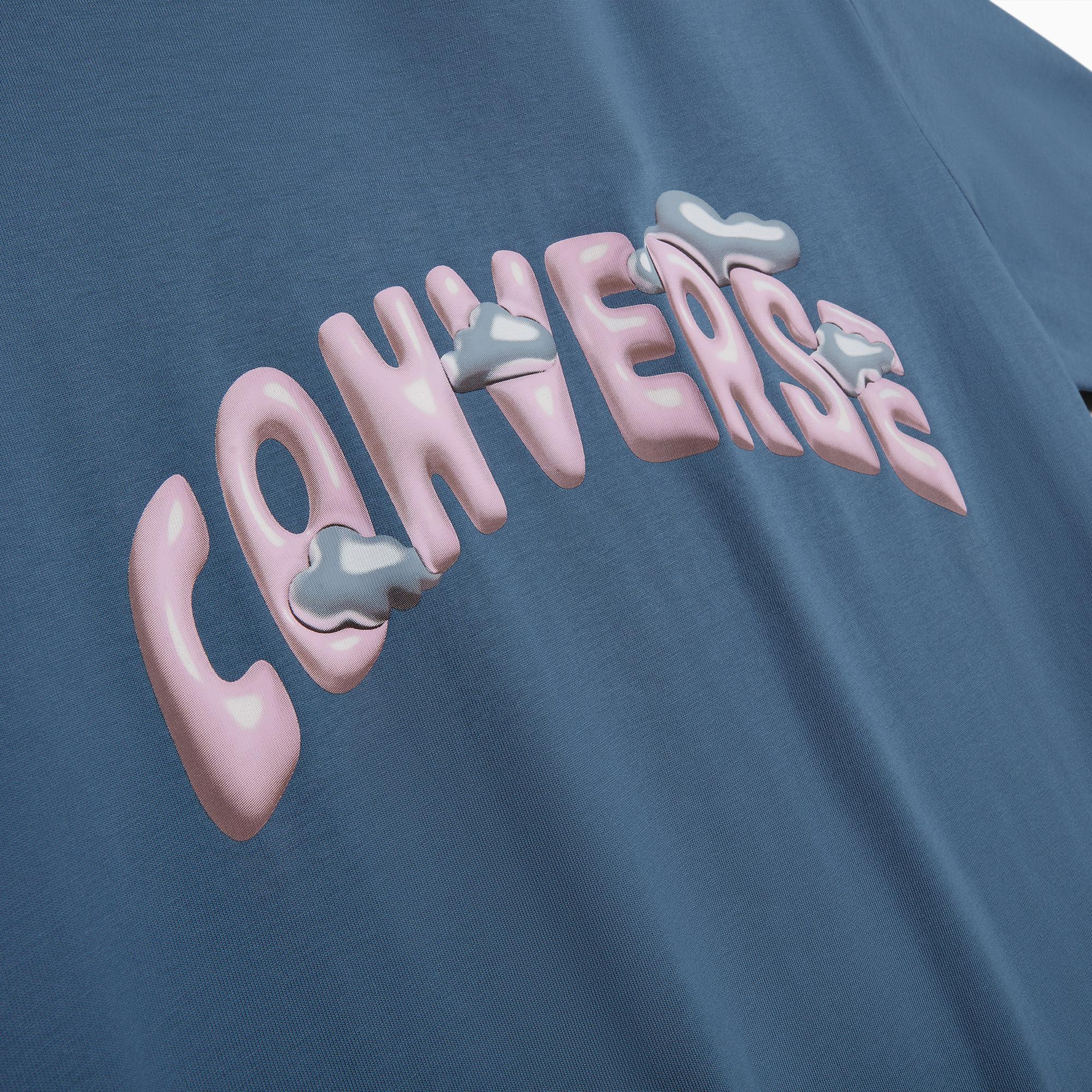 Converse Erkek Baskılı Mavi T-Shirt