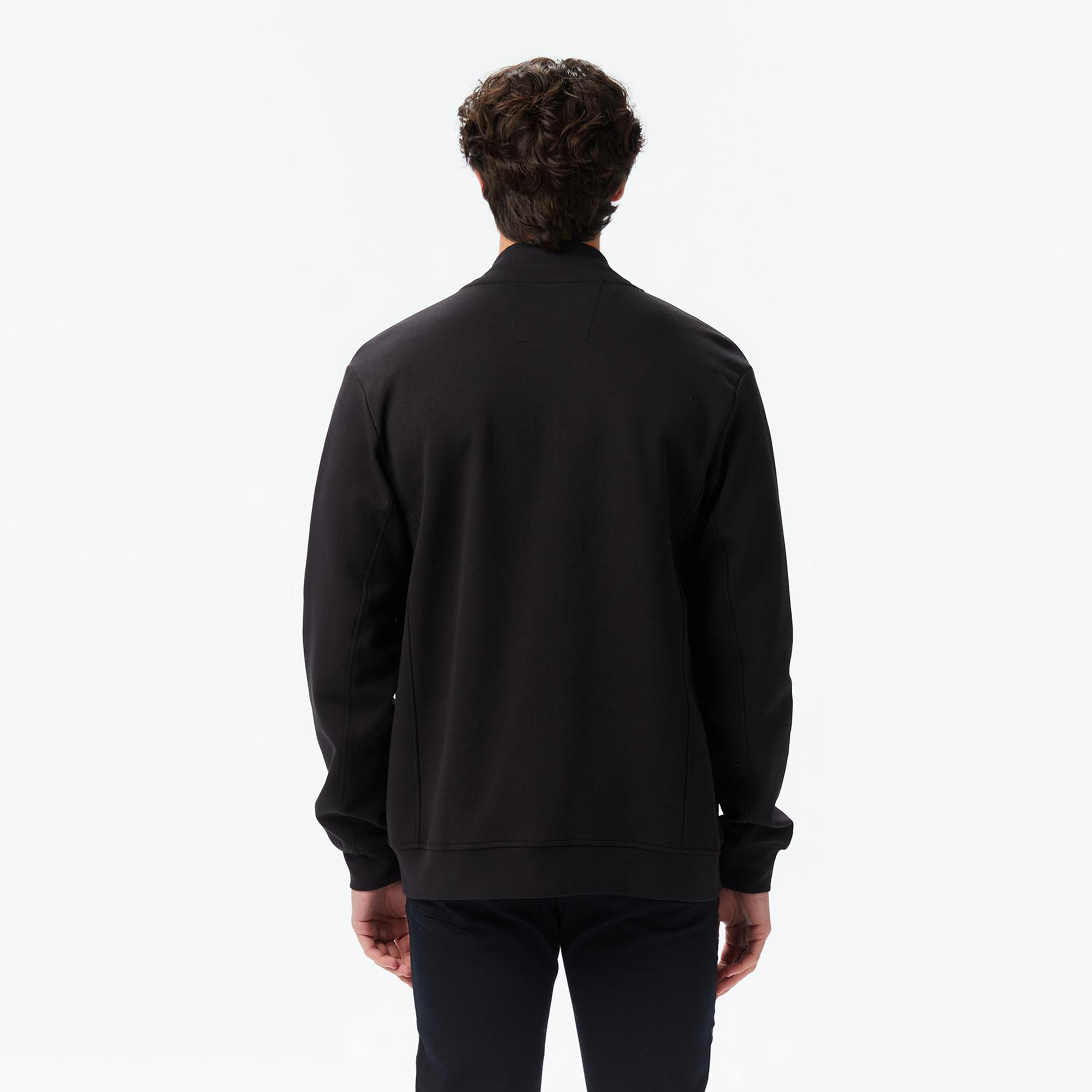 Nautica Erkek Siyah Classic Fit Fermuarlı Sweatshirt