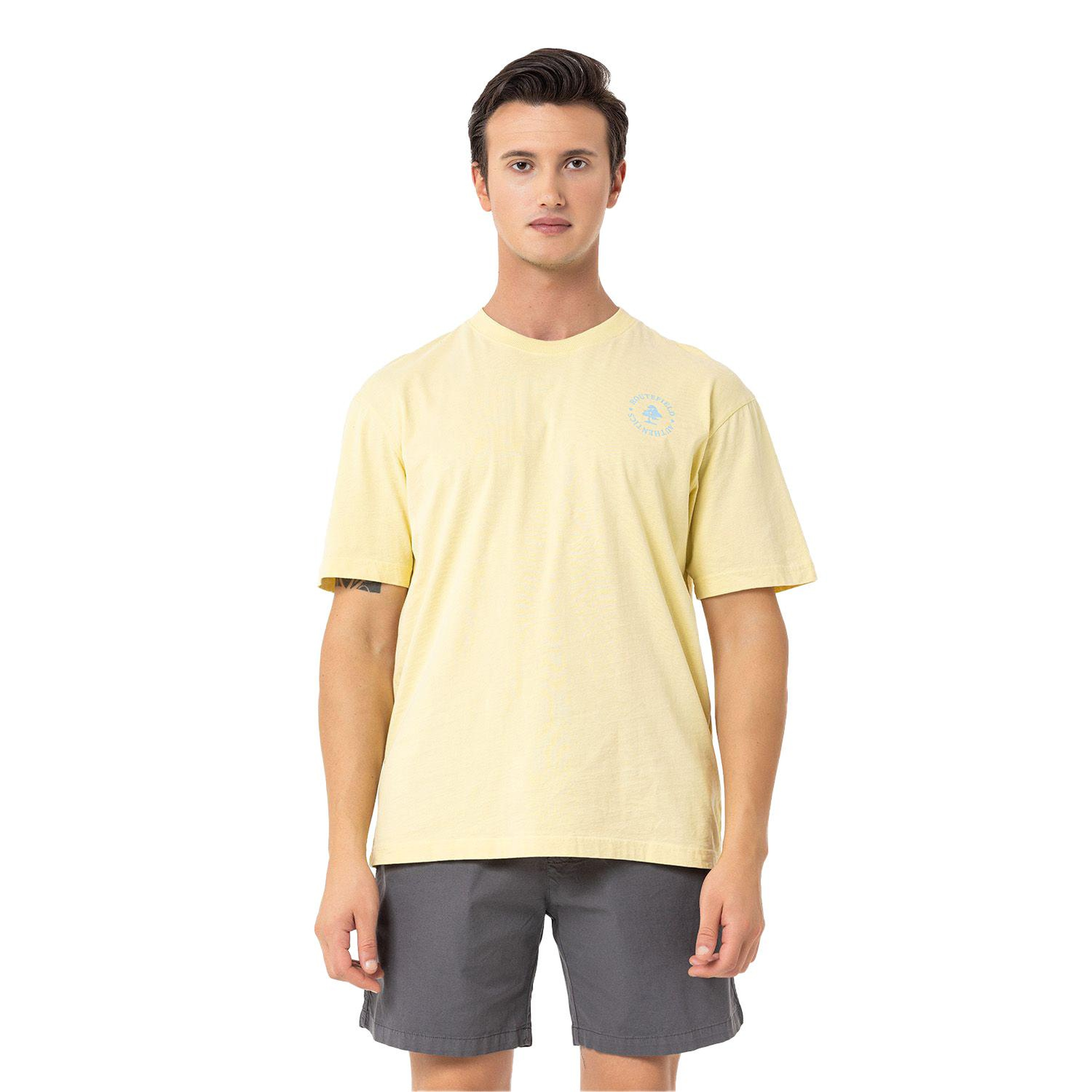 Routefield Typo Erkek Sarı Tişört