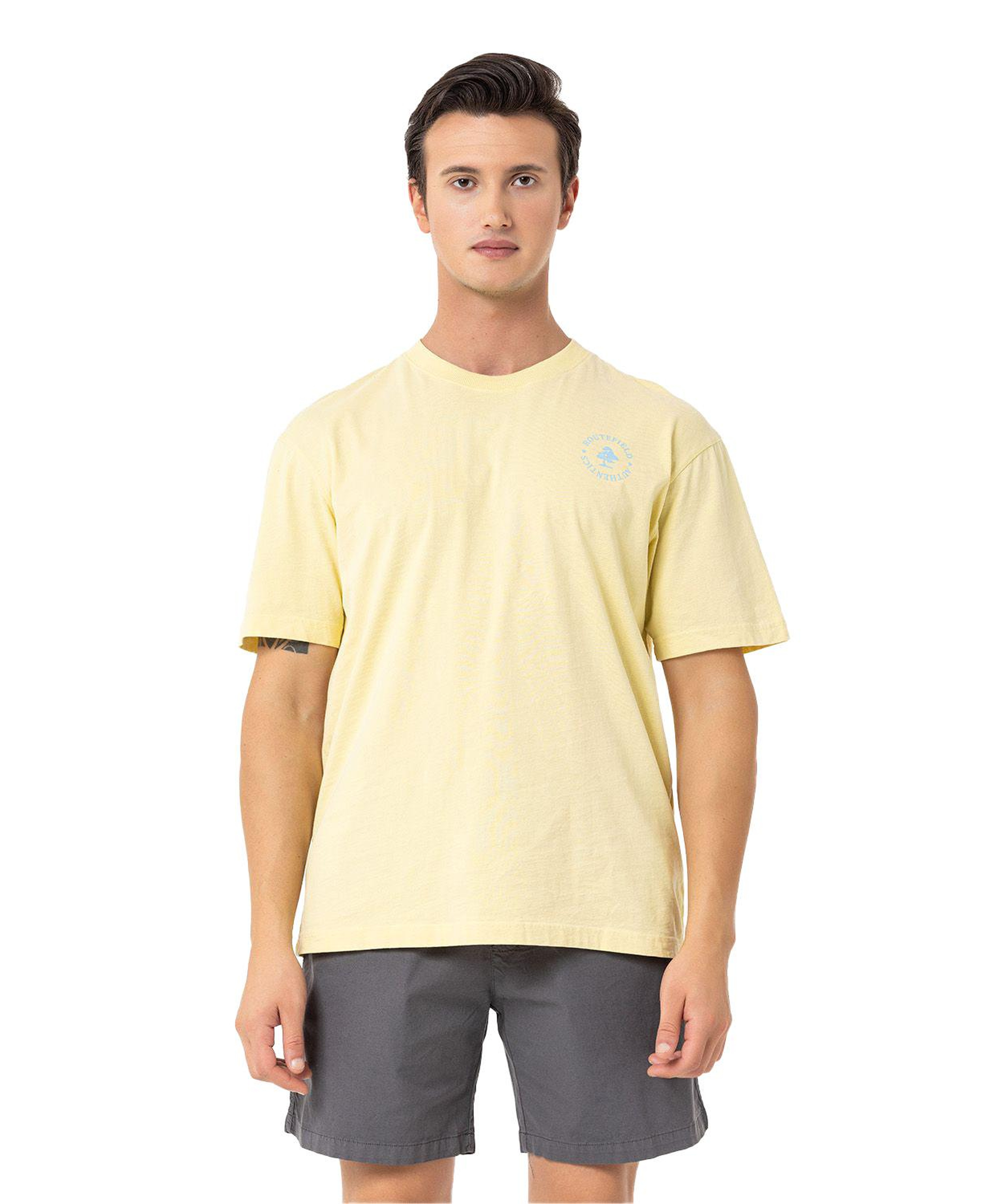 Routefield Typo Erkek Sarı Tişört