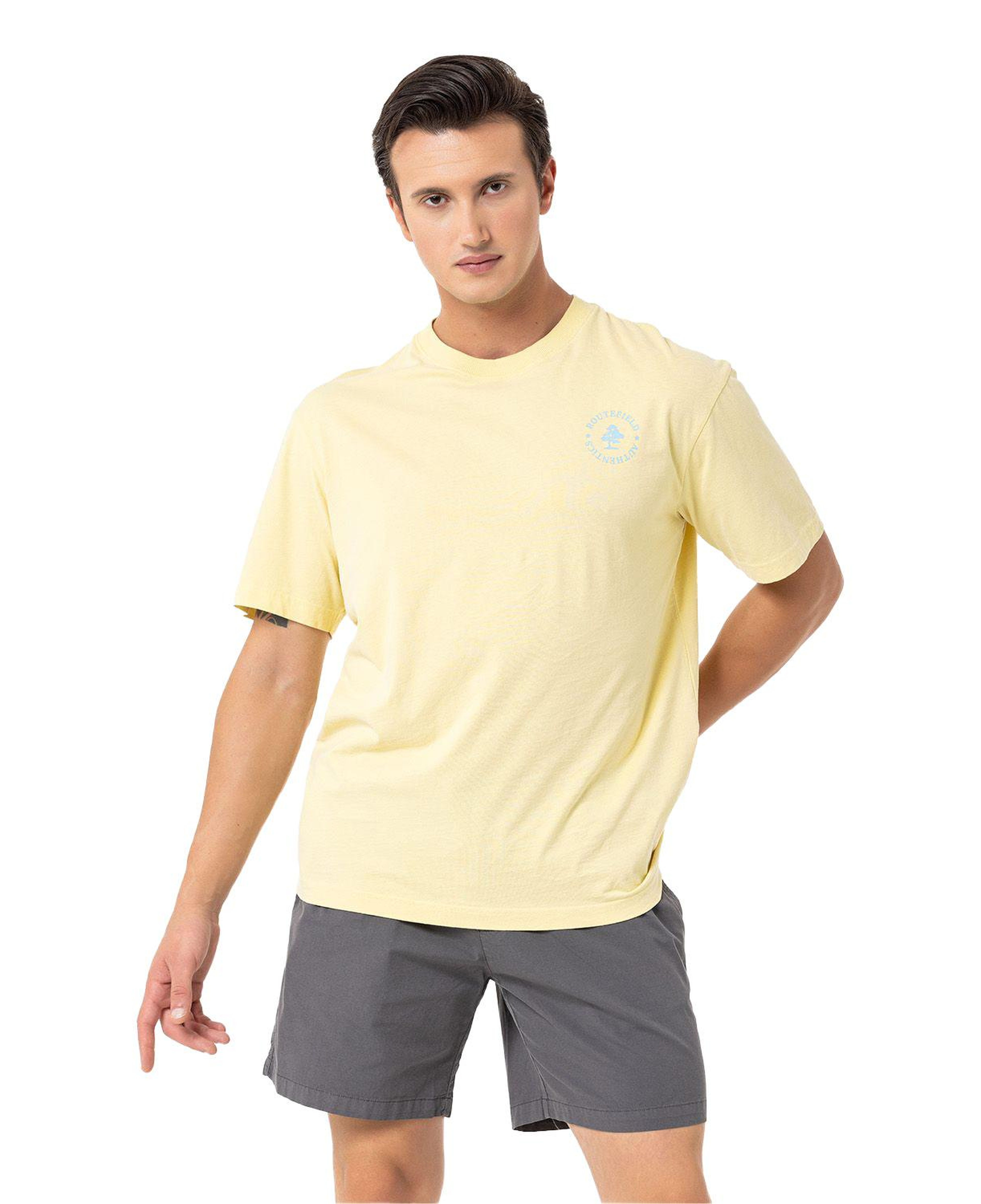 Routefield Typo Erkek Sarı Tişört