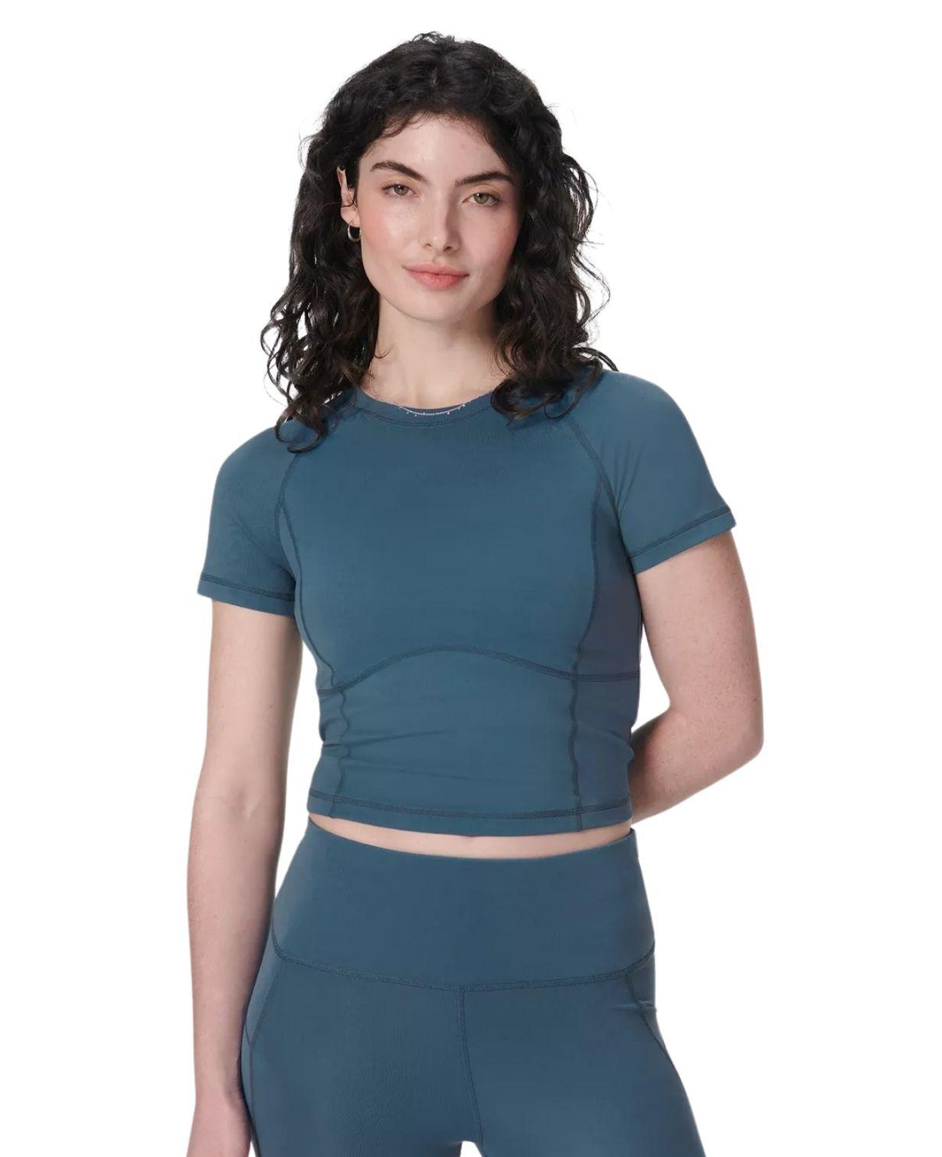 Sweaty Betty All Day Cropped Kadın Mavi Tişört