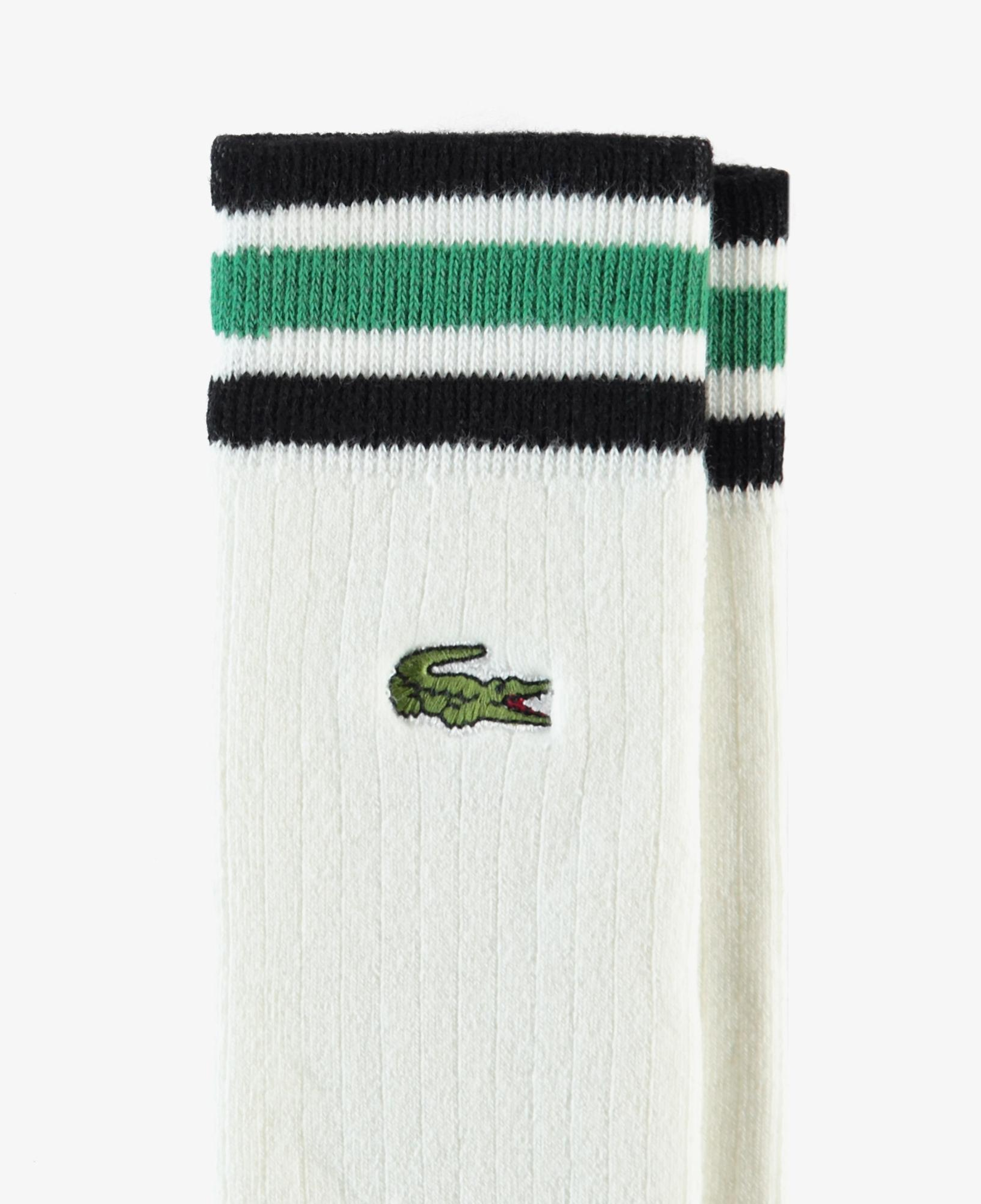 Lacoste Erkek Çizgili Beyaz Çorap
